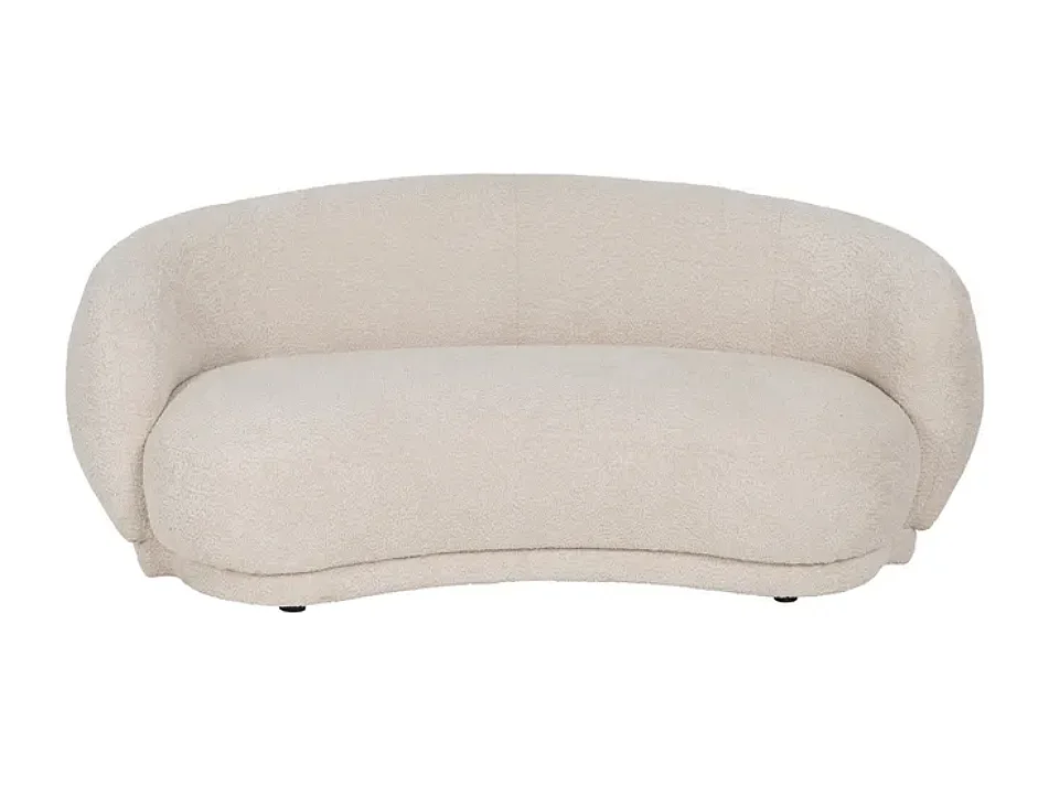 Canapé design 2 places galbé en tissu beige ZEPHIRA