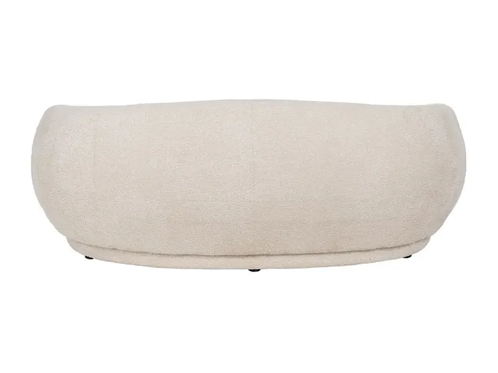 Canapé design 2 places galbé en tissu beige ZEPHIRA