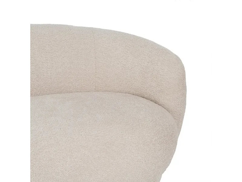 Canapé design 2 places galbé en tissu beige ZEPHIRA