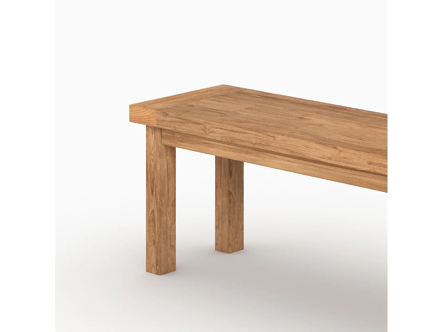 Banco de 3 plazas de madera de teca reciclada de 200 cm - Mémo