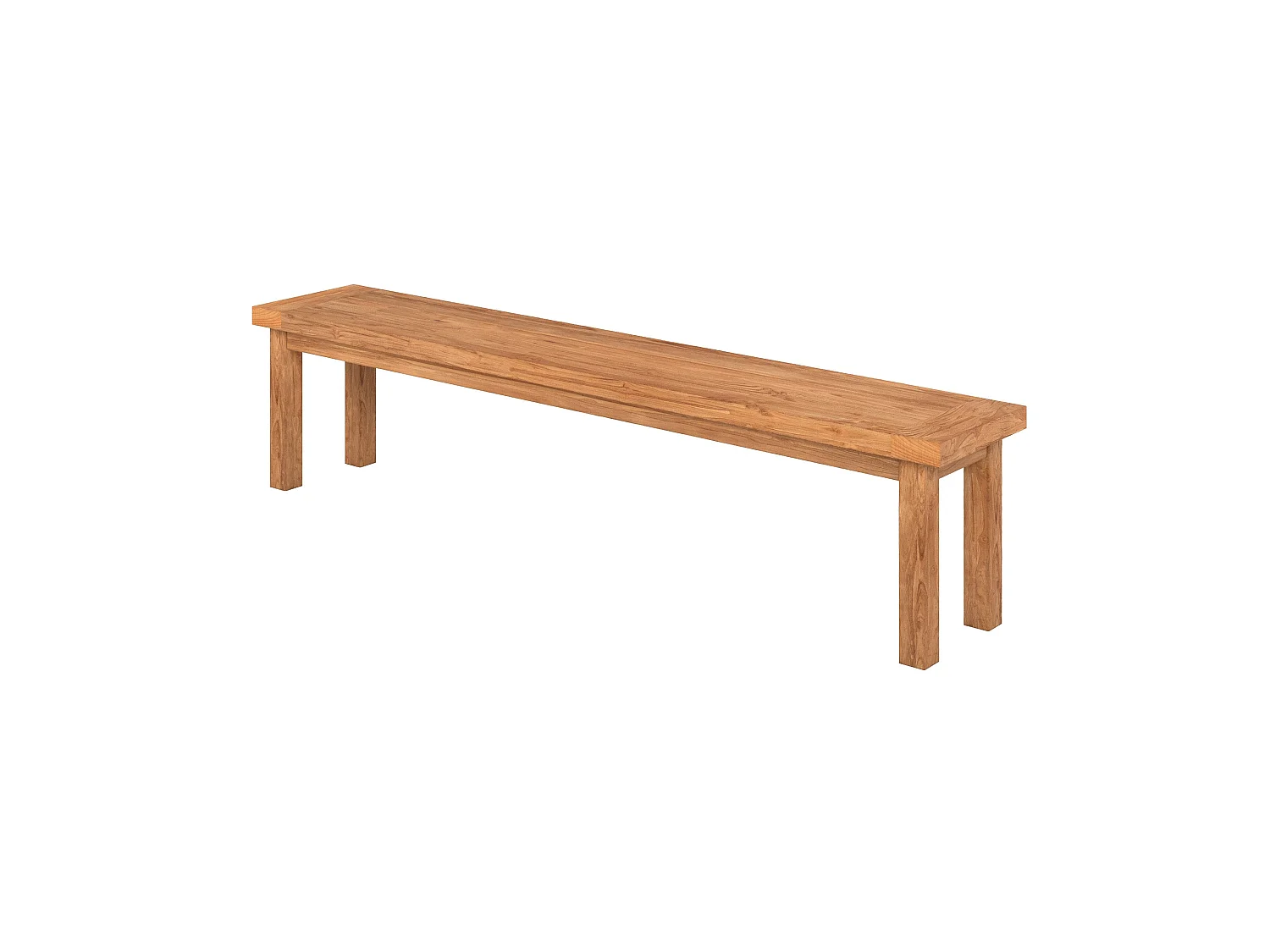 Banco de 3 plazas de madera de teca reciclada de 200 cm - Mémo