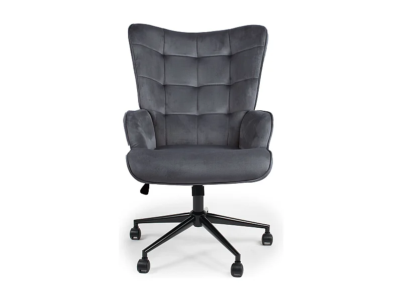 Fauteuil de bureau moderne à haut dossier Florelo Velours Gris