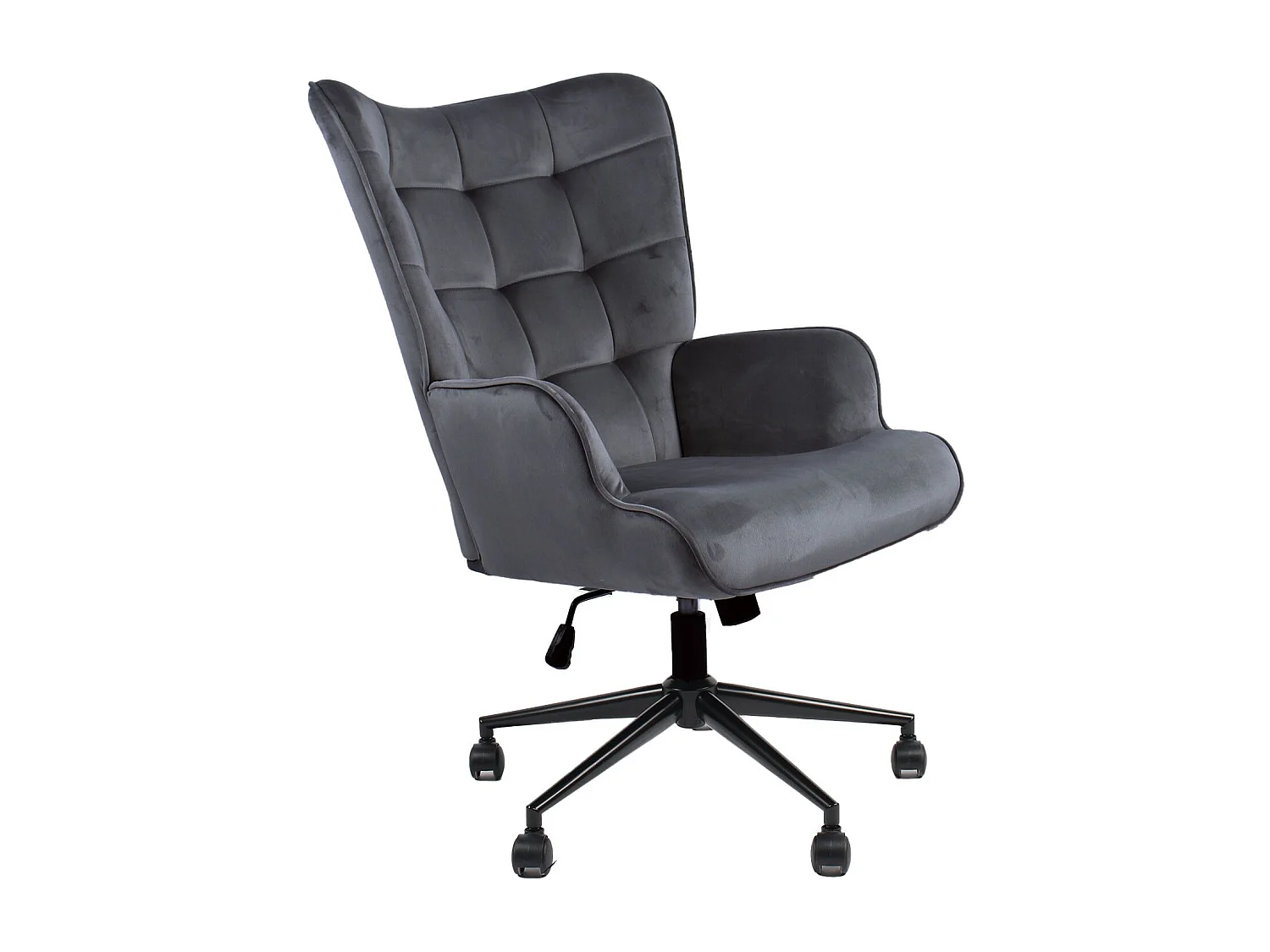 Sedia da ufficio moderna con schienale alto Florelo Velours Grey