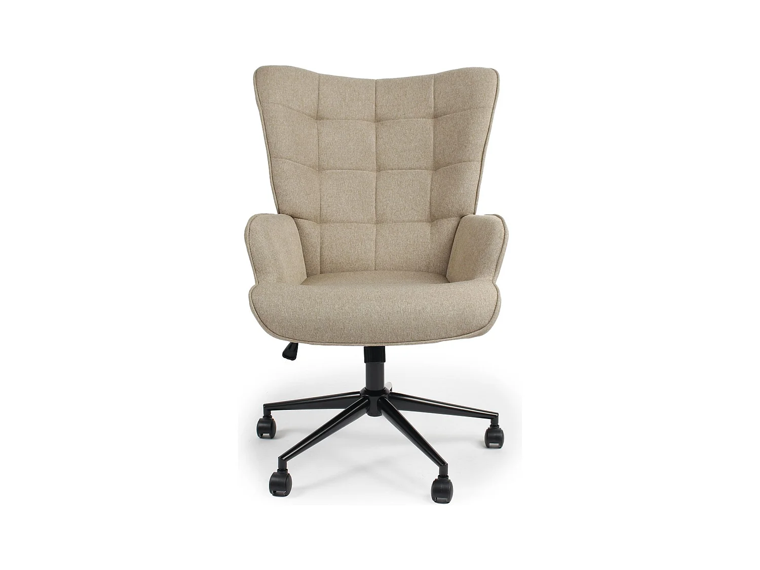 Fauteuil de bureau moderne à haut dossier Florelo Tissu Taupe clair