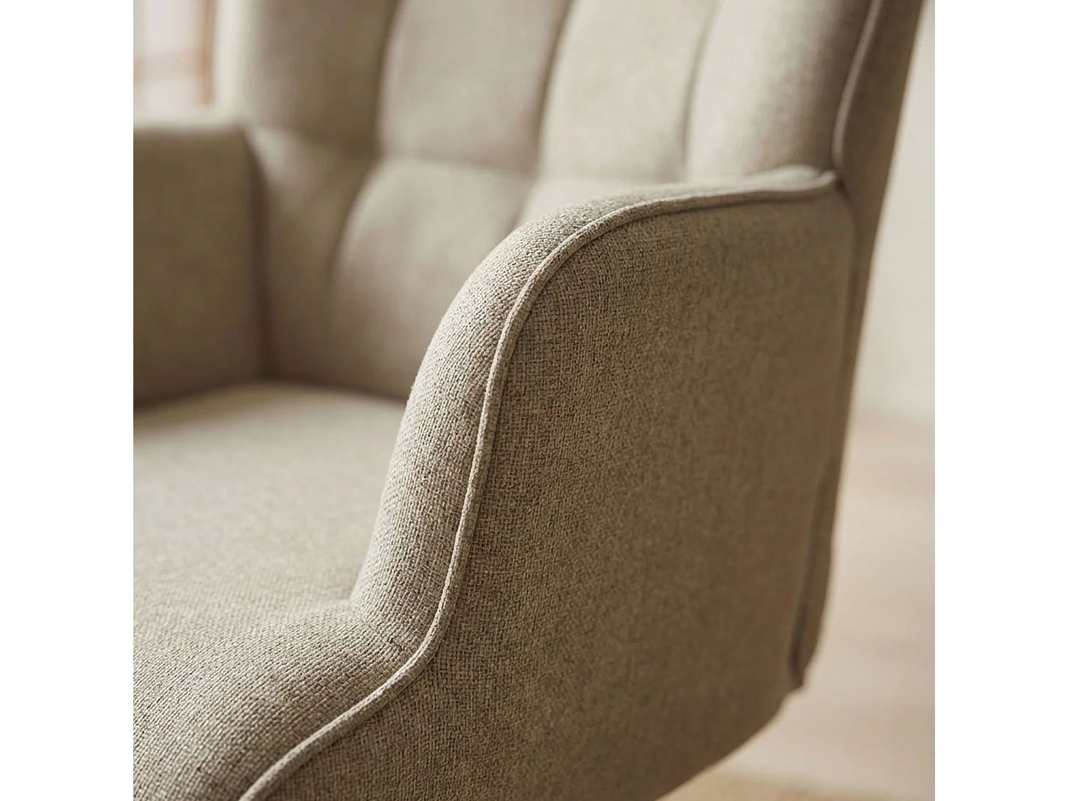Fauteuil de bureau moderne à haut dossier Florelo Tissu Taupe clair