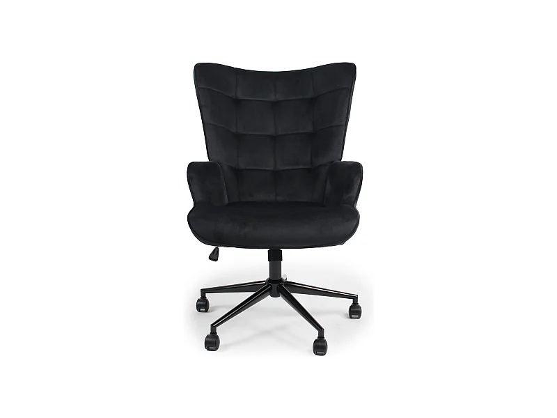 Fauteuil de bureau moderne à haut dossier Florelo Velours Noir