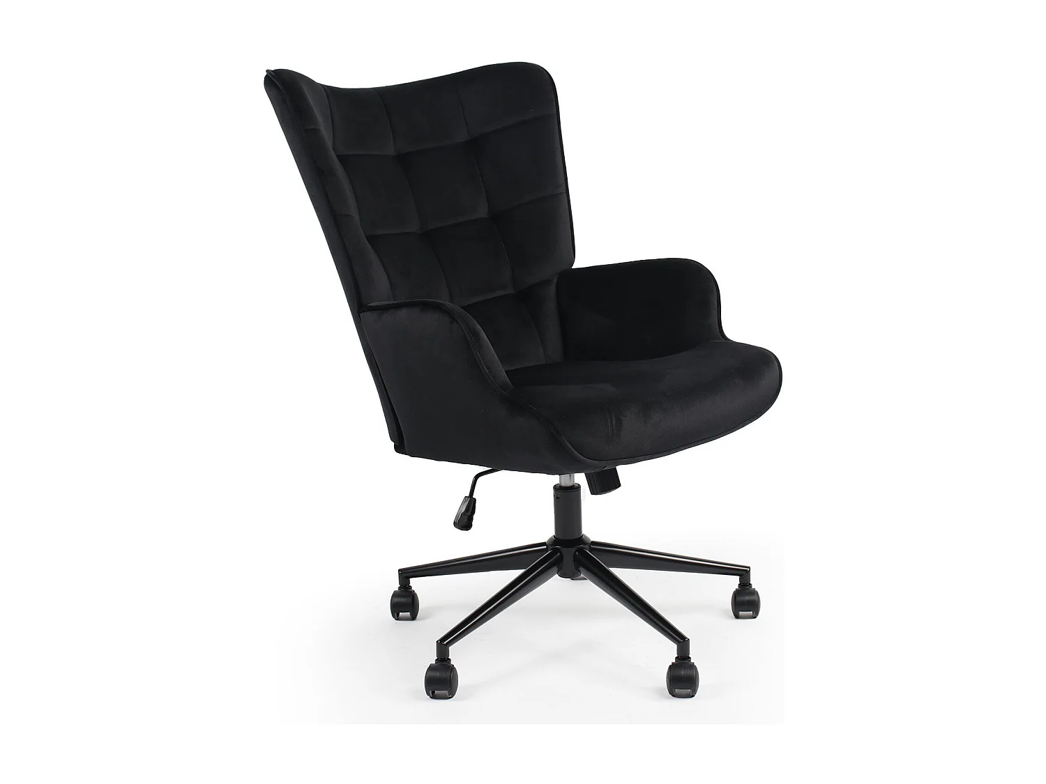 Fauteuil de bureau moderne à haut dossier Florelo Velours Noir