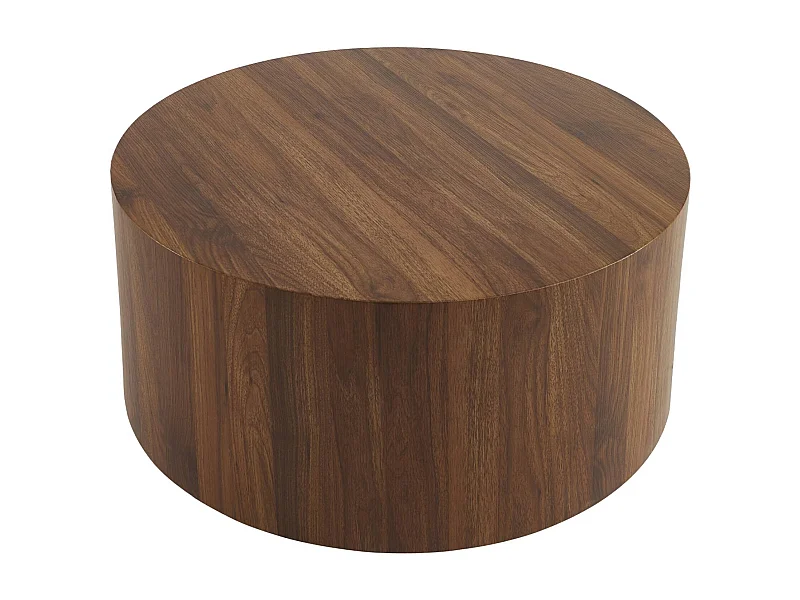 Mesa de centro baja redonda nogal