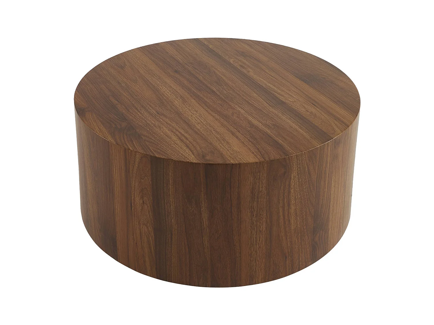 Table basse ronde effet noyer Ø80cm