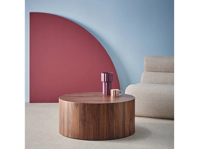 Tavolino rotondo, noce