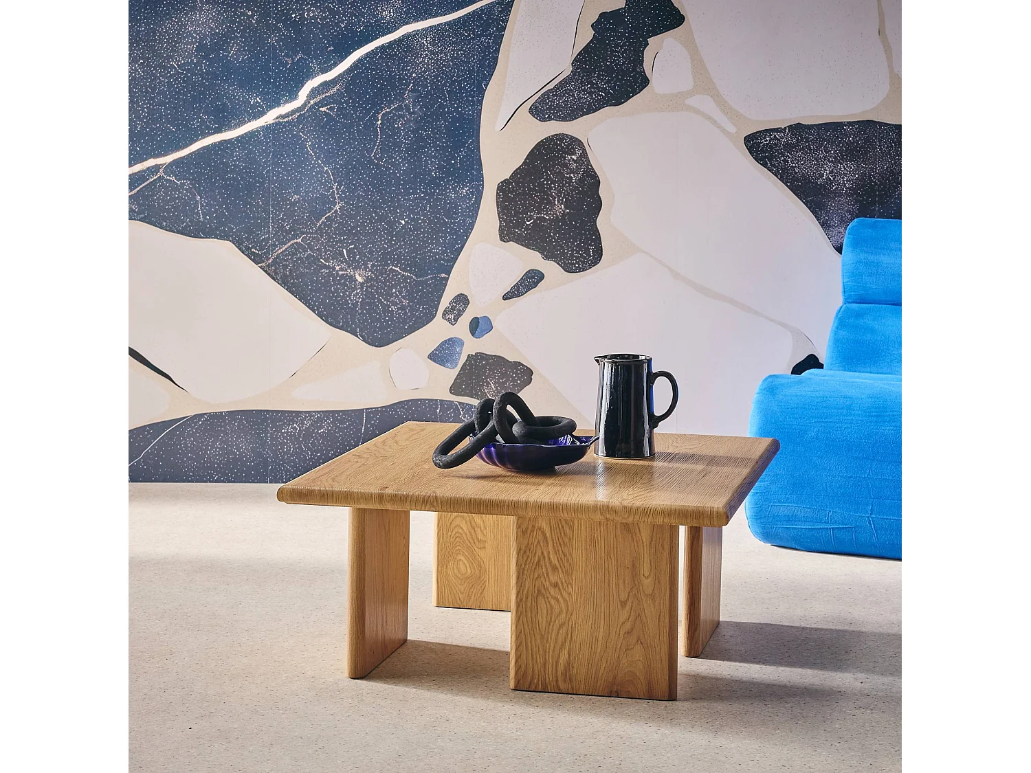 Table basse carré effet chêne