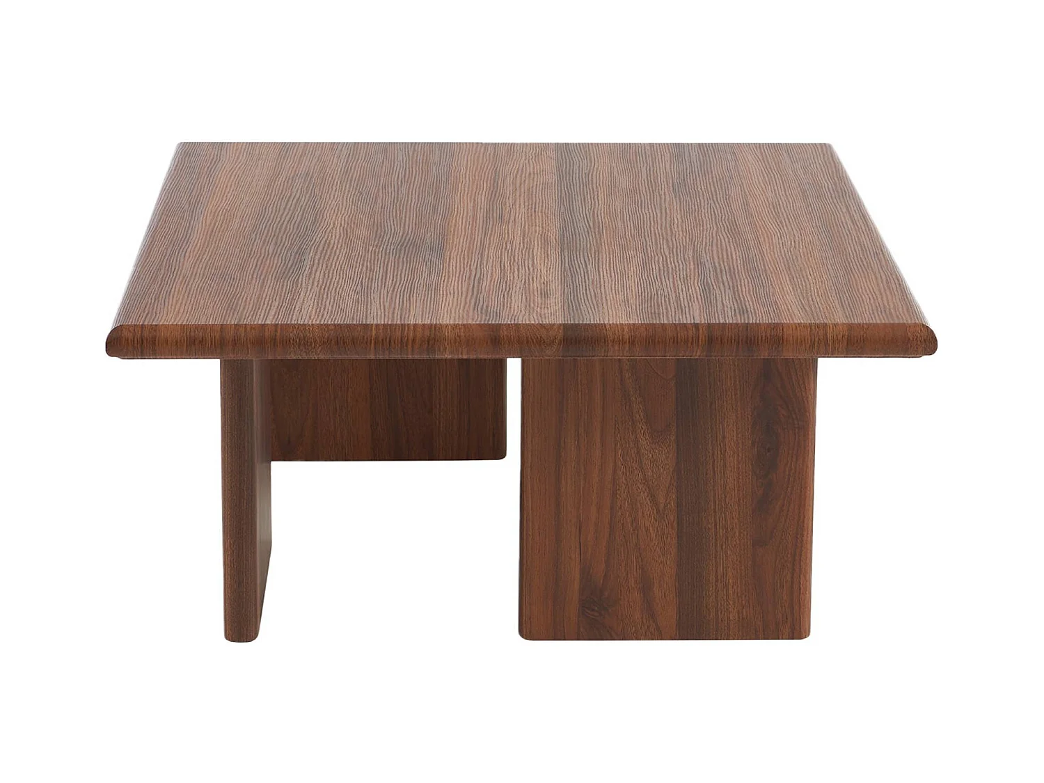 Table basse carré effet noyer 80 x 80cm