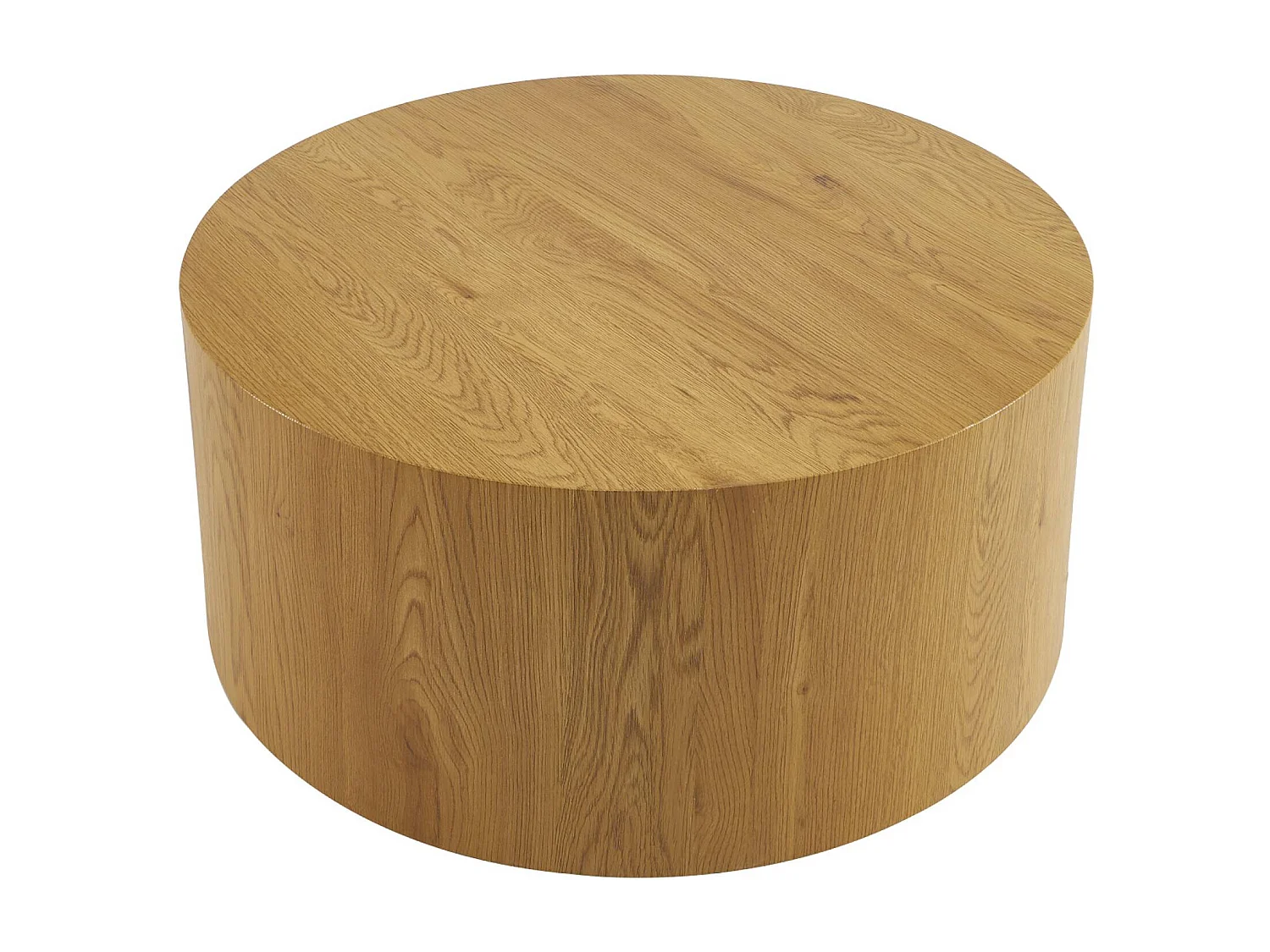 Table basse ronde effet chêne Ø80cm