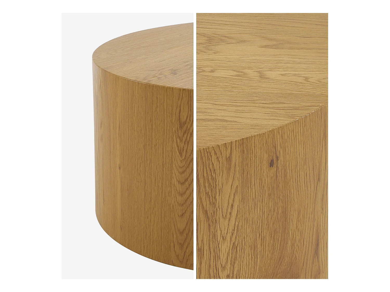 Table basse ronde effet chêne Ø80cm