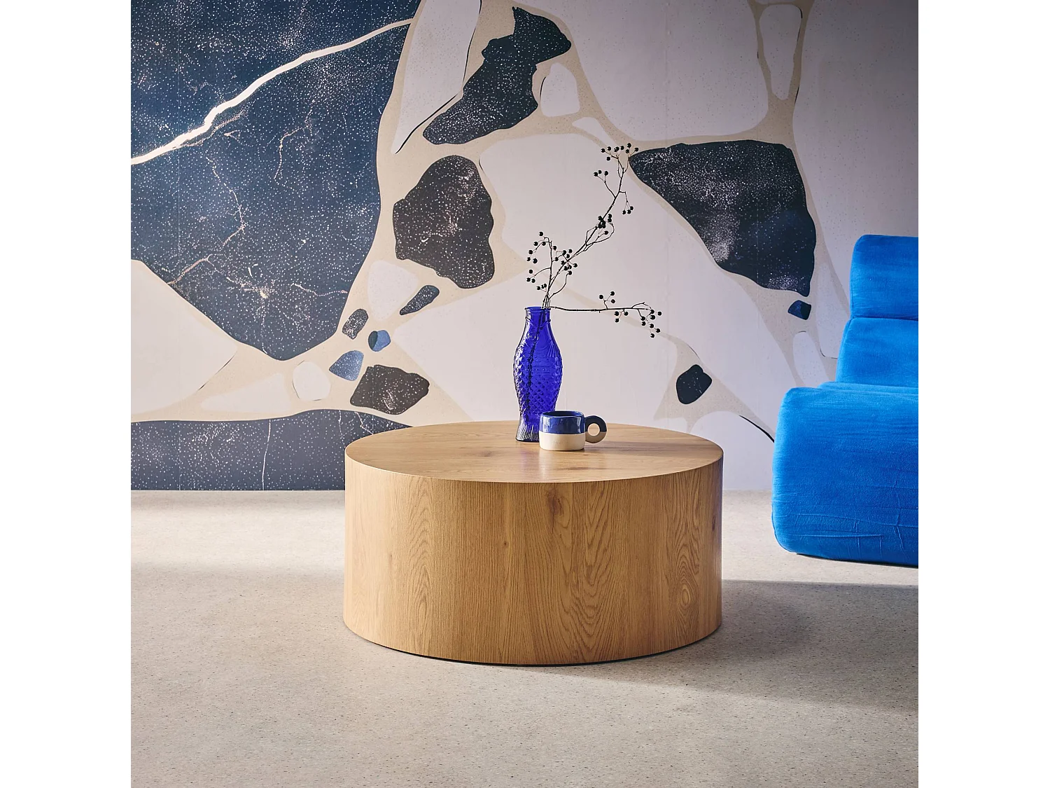 Tavolino rotondo, quercia