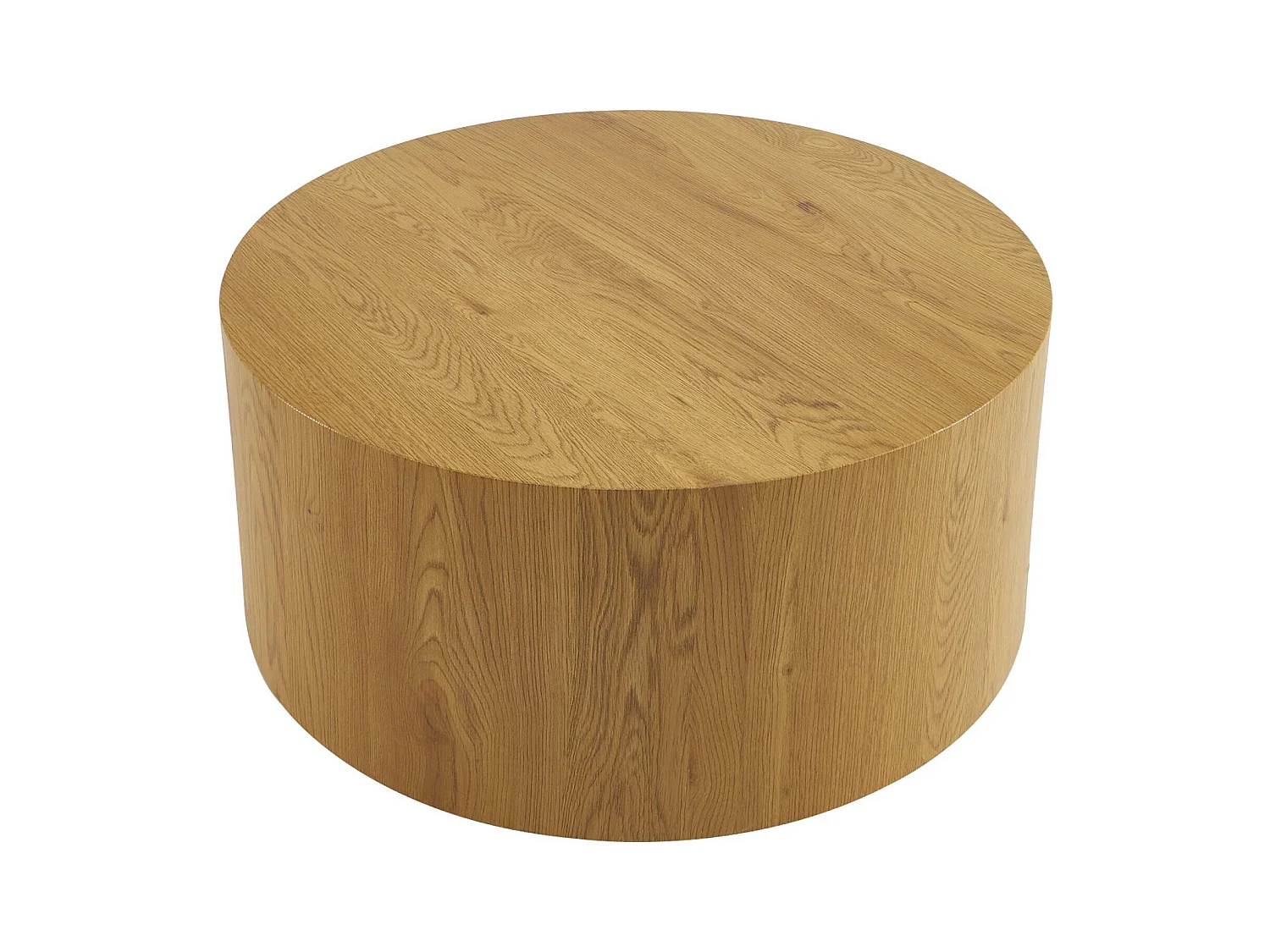 Table basse ronde effet chêne Ø80cm