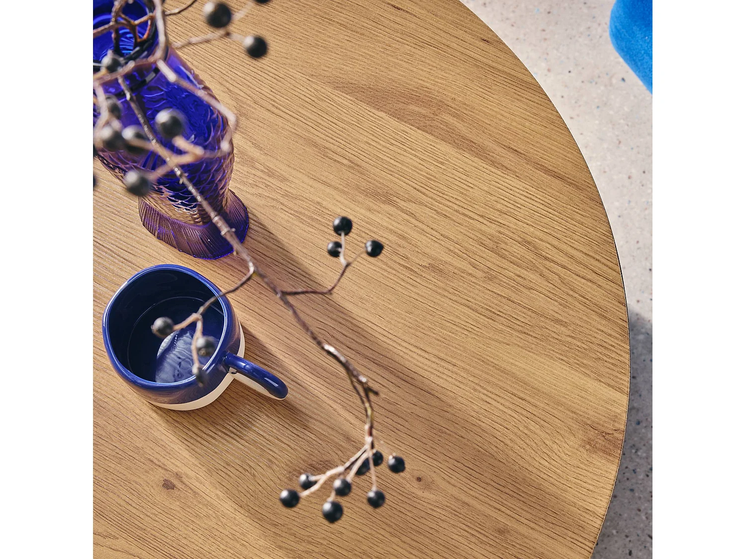 Tavolino rotondo, quercia