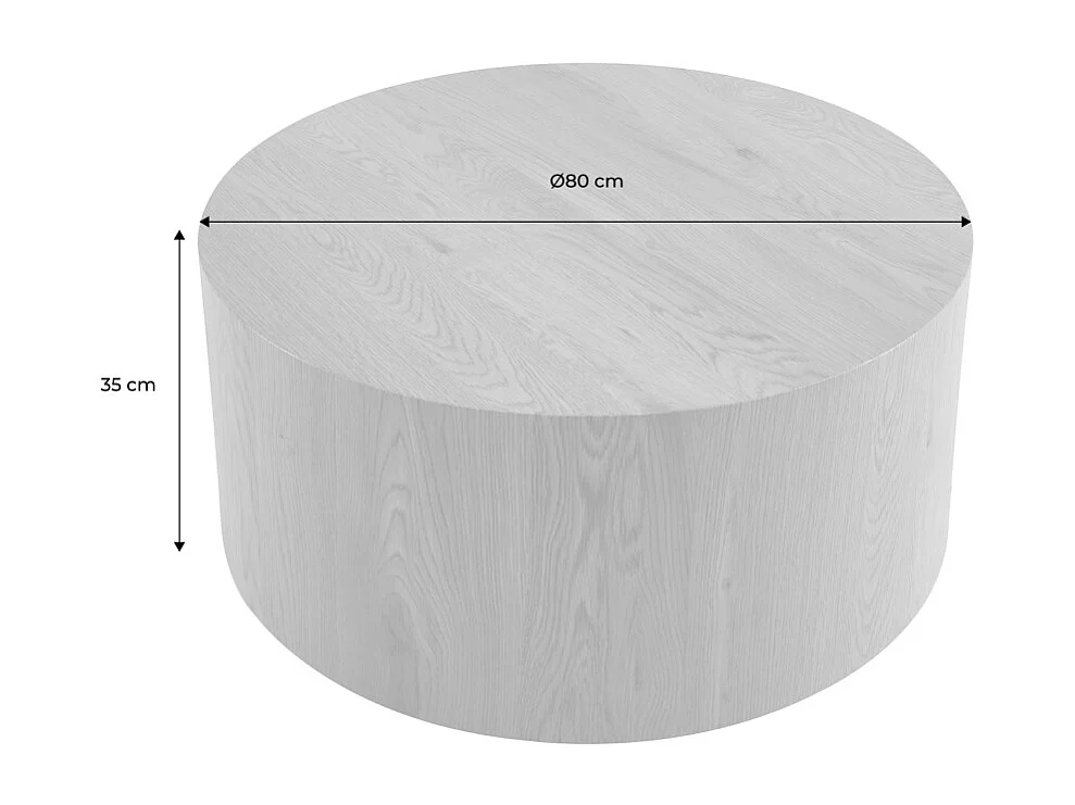 Tavolino rotondo, quercia