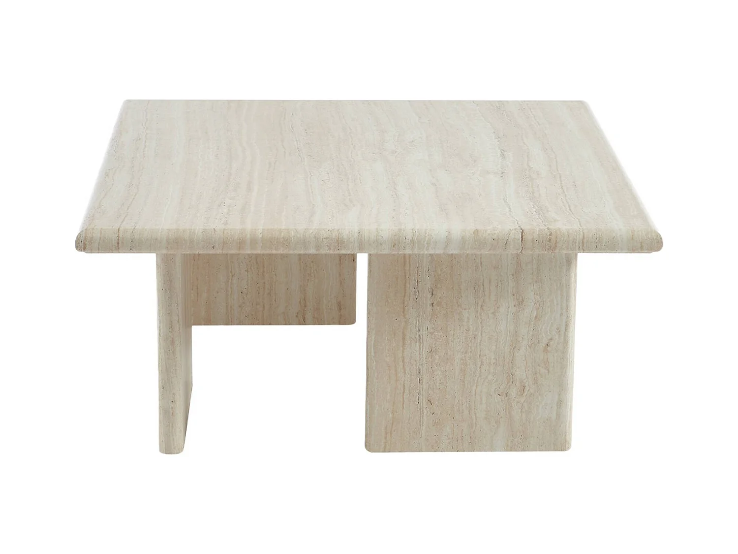 Table basse carré effet travertin 80 x 80cm