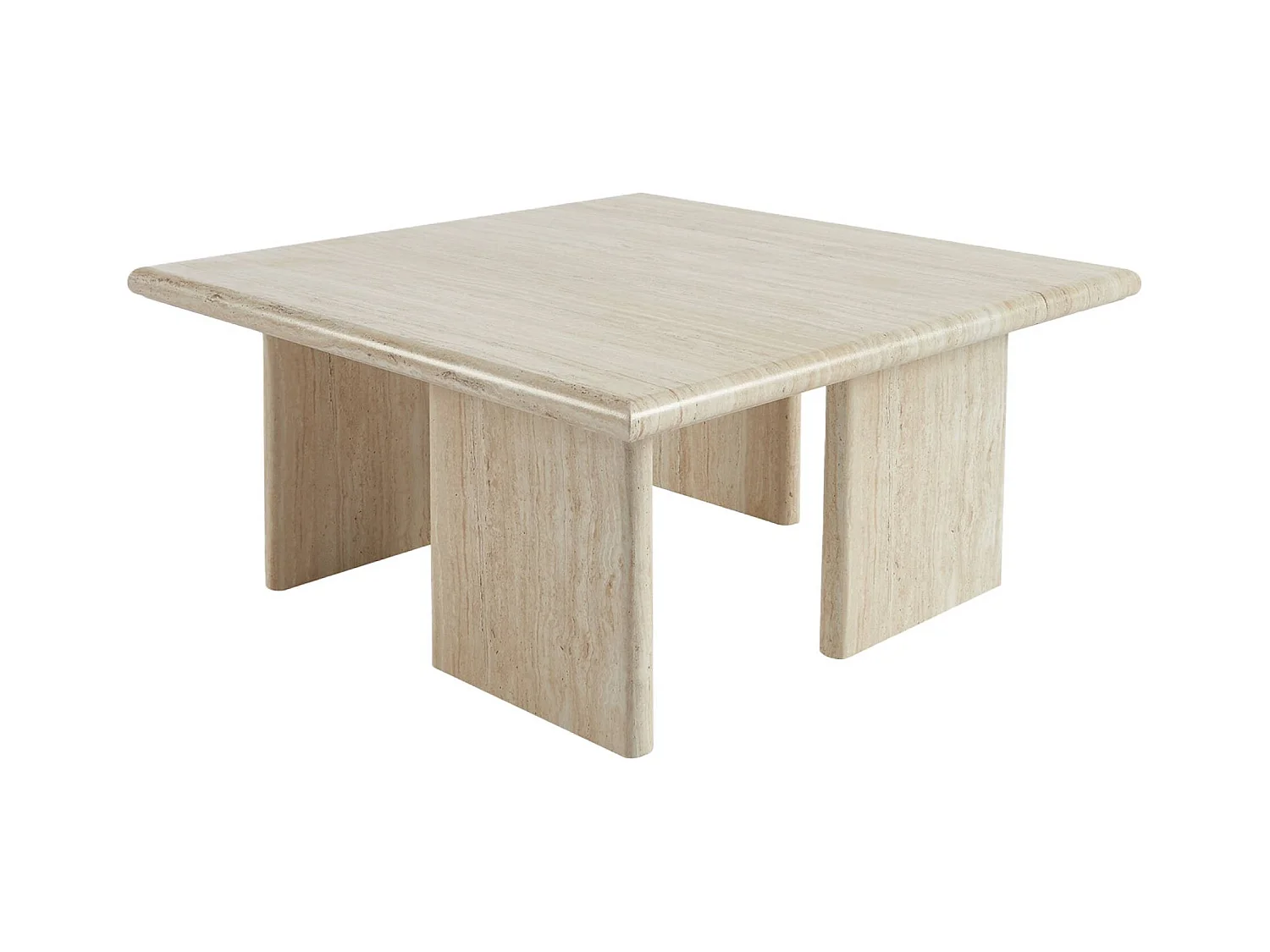 Table basse carré effet travertin 80 x 80cm