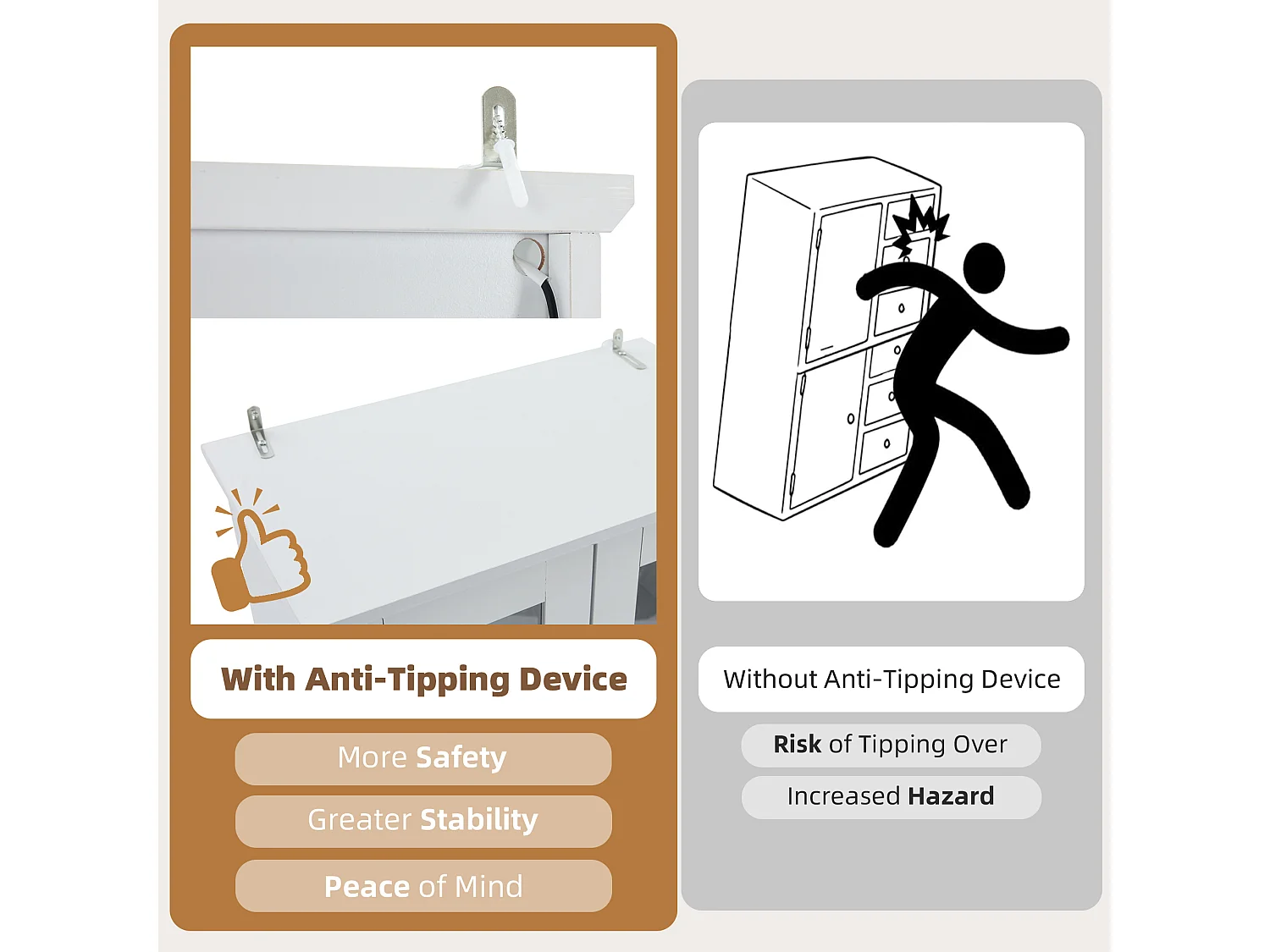 Vitrina de cristal con LED, 2 puertas y 2 cajones, 60 x 35,5 x 165 cm, color blanco