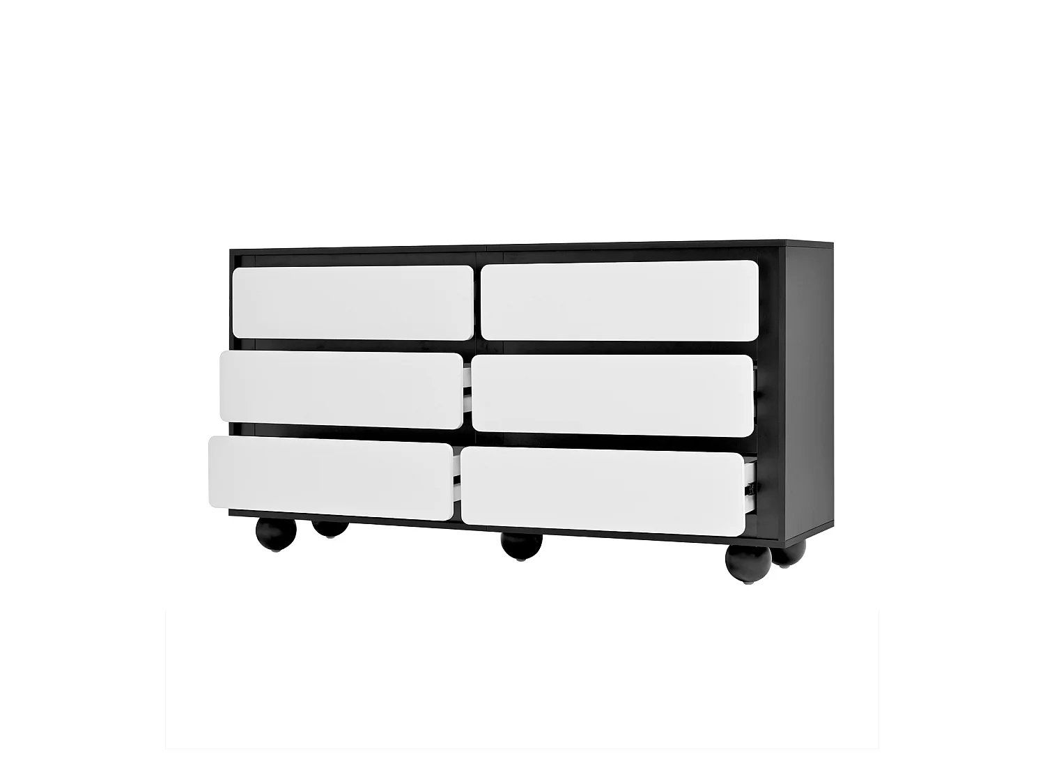 Cómoda moderna de 6 cajones: elegante mueble de almacenaje para salón o dormitorio.