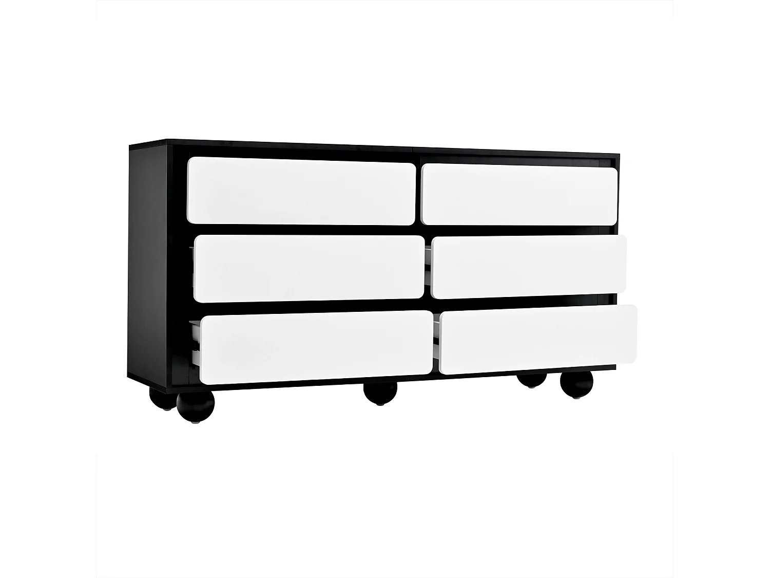 Cômoda moderna com 6 gavetas – Unidade de armazenamento elegante para sala de estar ou quarto