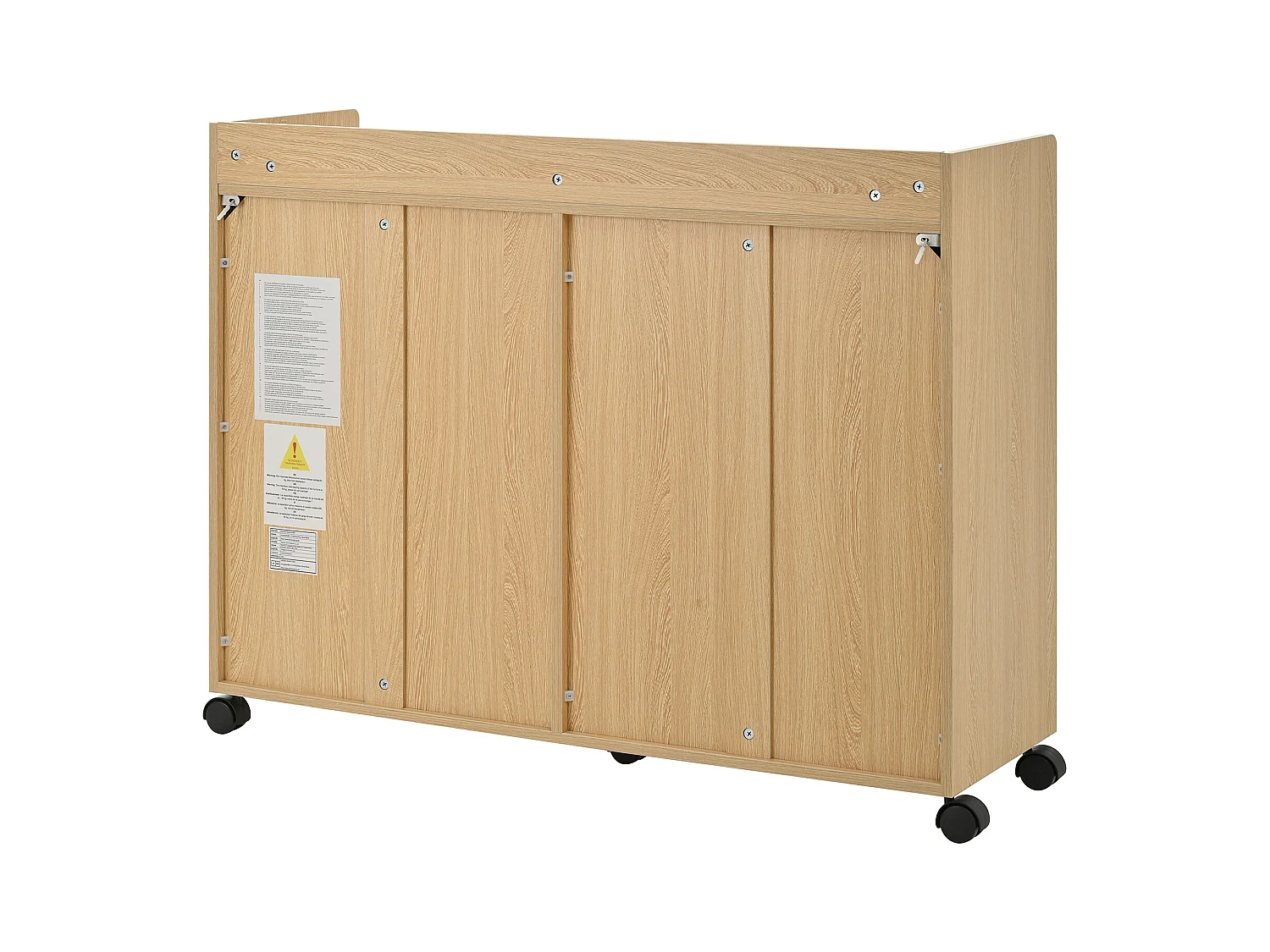 Zapatero móvil con ruedas con freno – Estantes regulables y bisagras amortiguadas