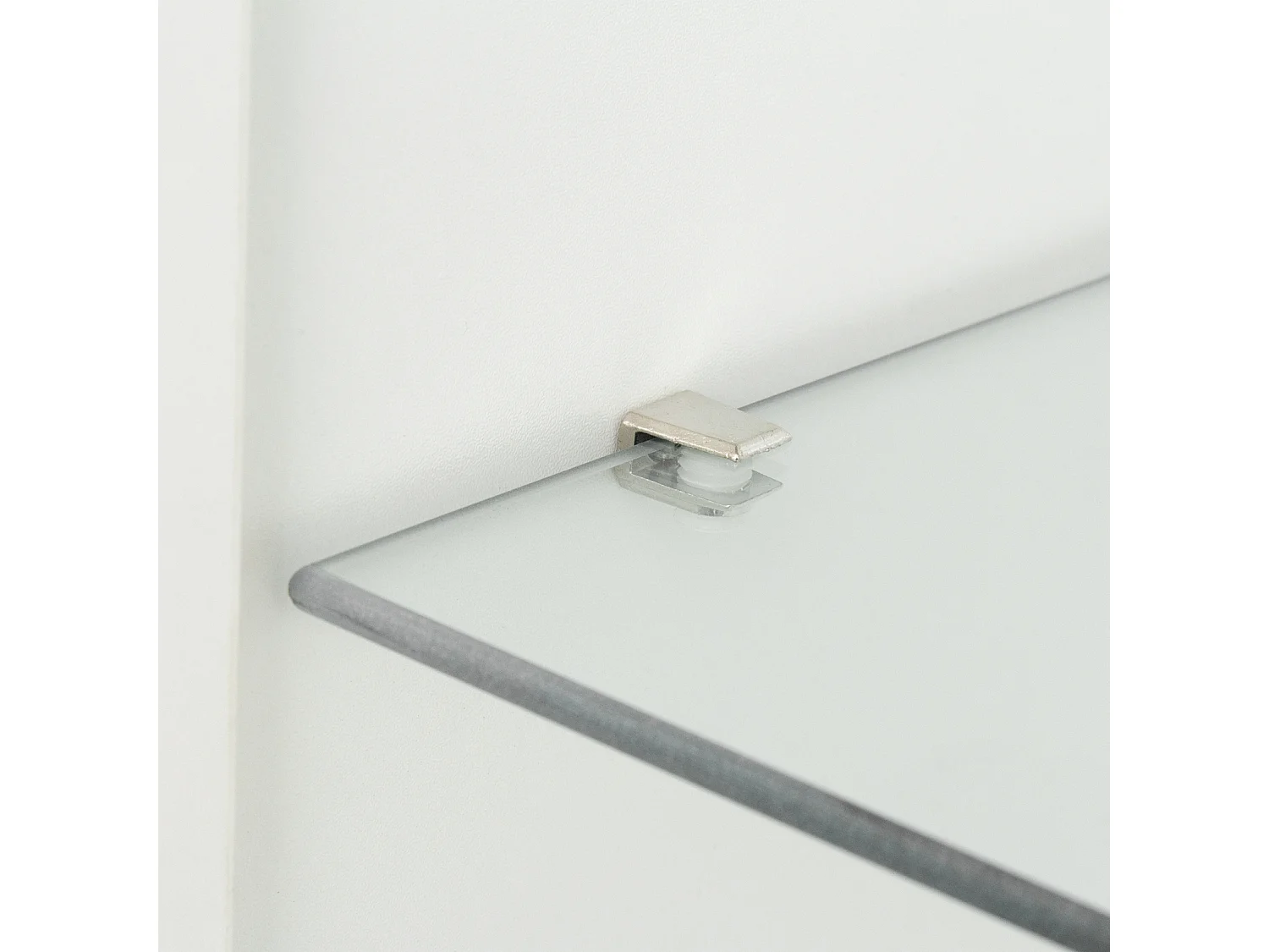 Vitrine LED RGB 16 Couleurs, Armoire de Rangement Blanc, Buffet avec Éclairage Ambiant