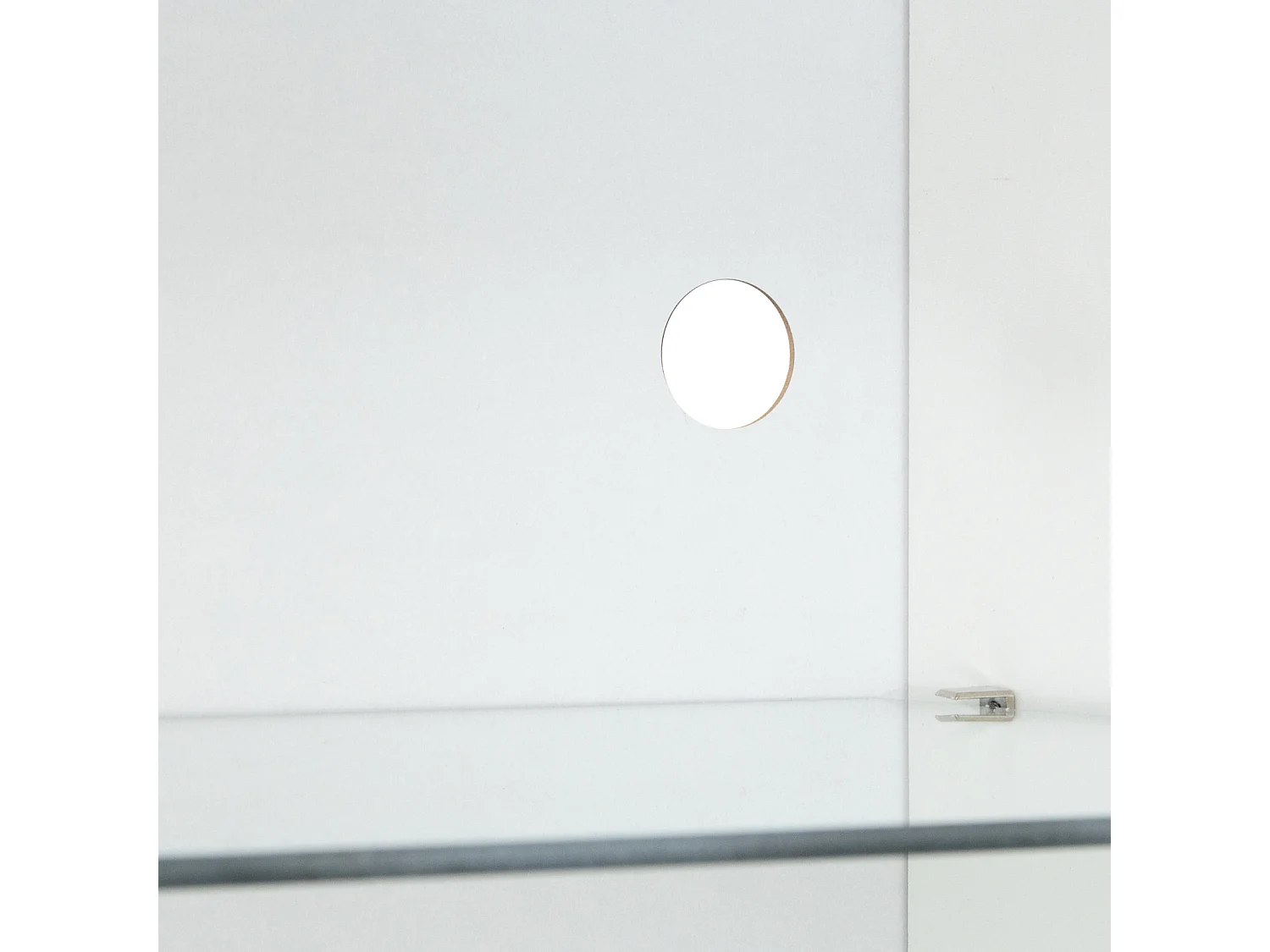 Armário de exposição LED RGB de 16 cores, armário de armazenamento branco, aparador com iluminação ambiente