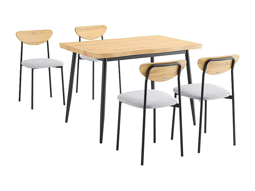 SoBuy Kompaktowy zestaw stołu jadalnianego z 4 krzesłami do małych pomieszczeń OGT52-N