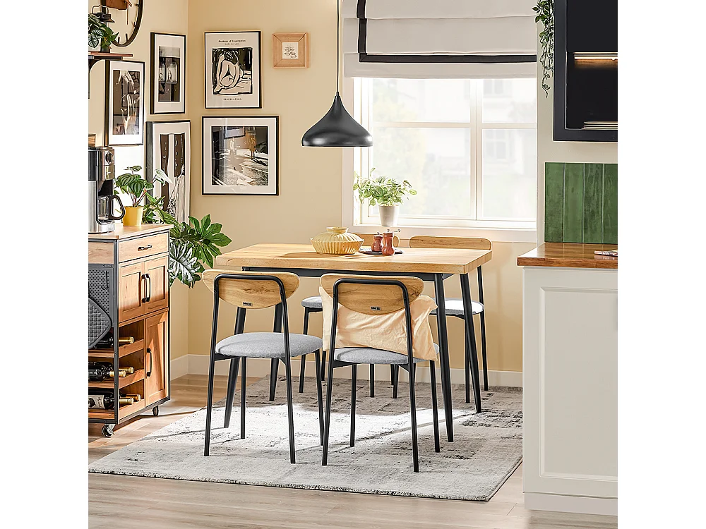 SoBuy Kompaktowy zestaw stołu jadalnianego z 4 krzesłami do małych pomieszczeń OGT52-N