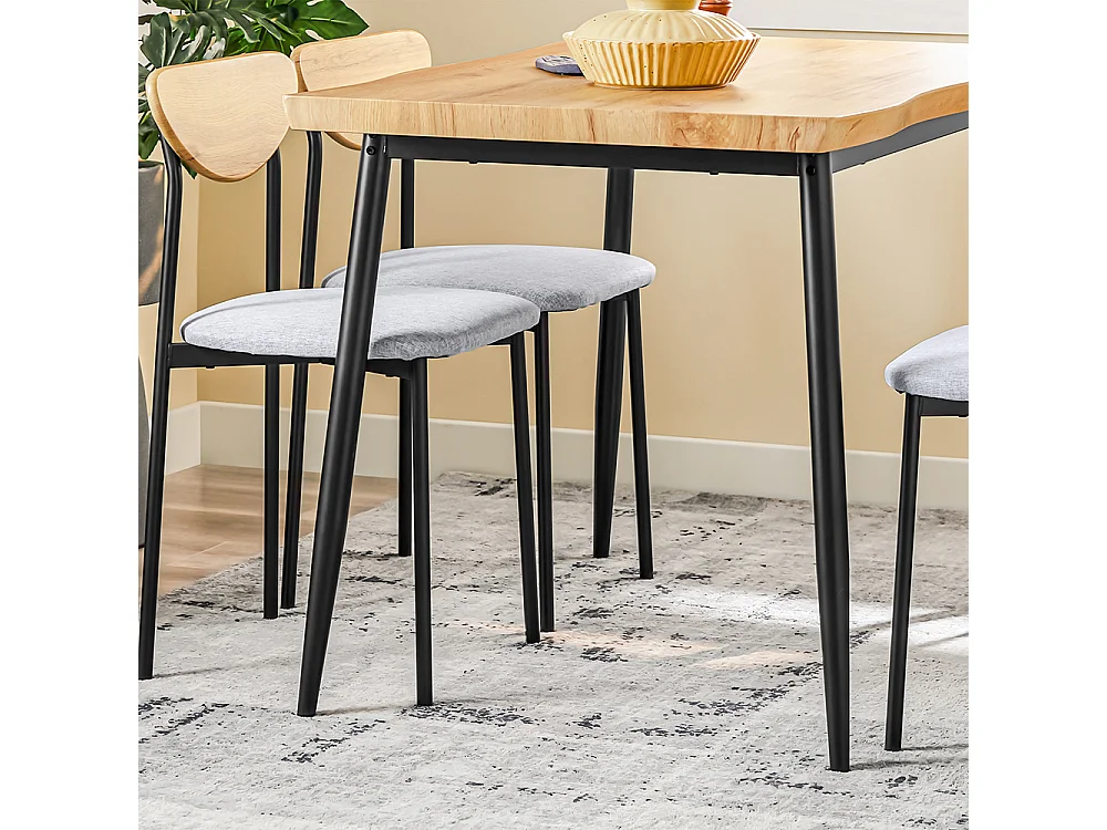SoBuy Kompaktowy zestaw stołu jadalnianego z 4 krzesłami do małych pomieszczeń OGT52-N