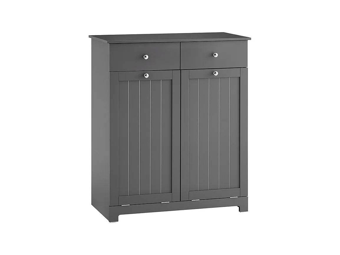 SoBuy Armoire à Linge avec Étagères et Portes, Grise