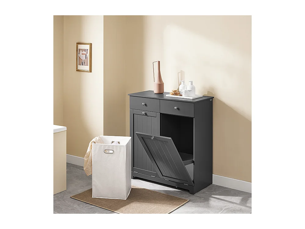 SoBuy Armoire à Linge avec Étagères et Portes, Grise