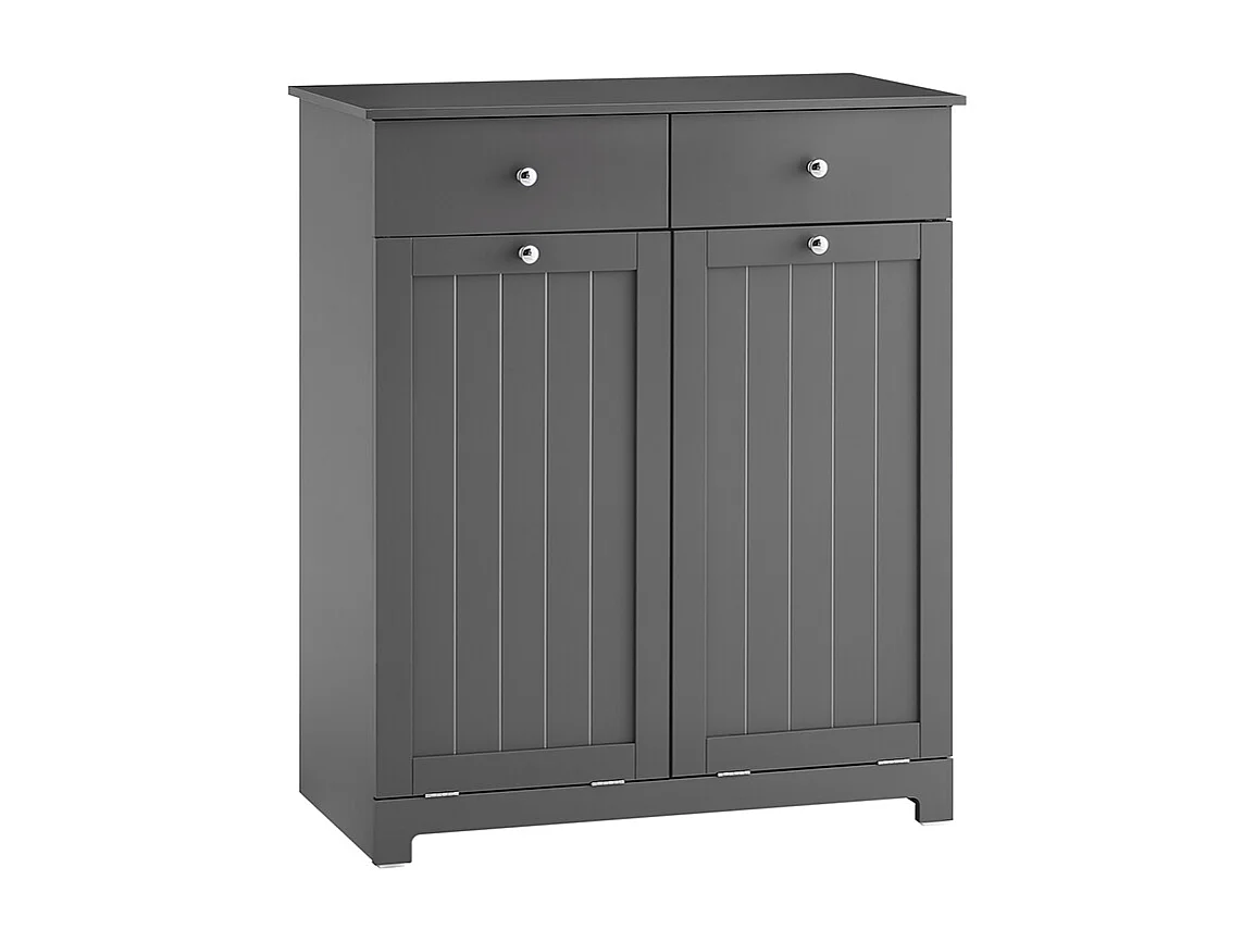 SoBuy Armoire à Linge avec Étagères et Portes, Grise