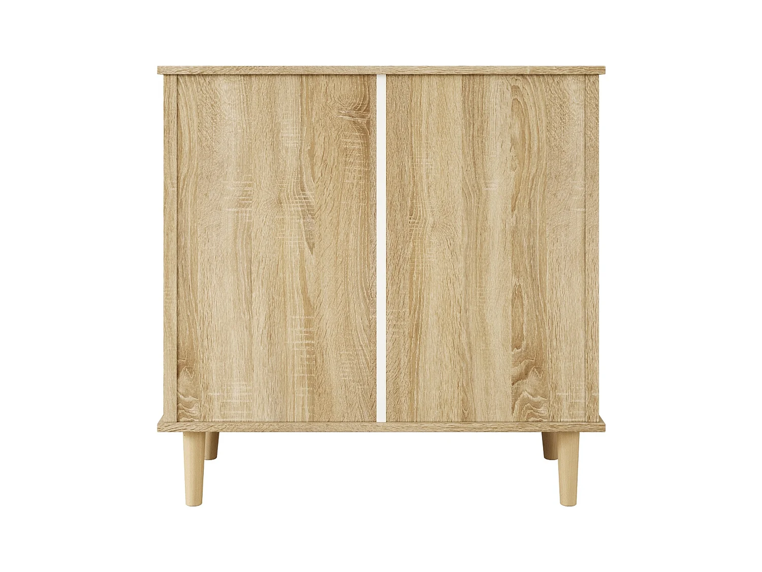 Commode 4 tiroirs avec tiroirs rotin et pieds bois massif, pour chambre à coucher, salon, 80x80x40cm