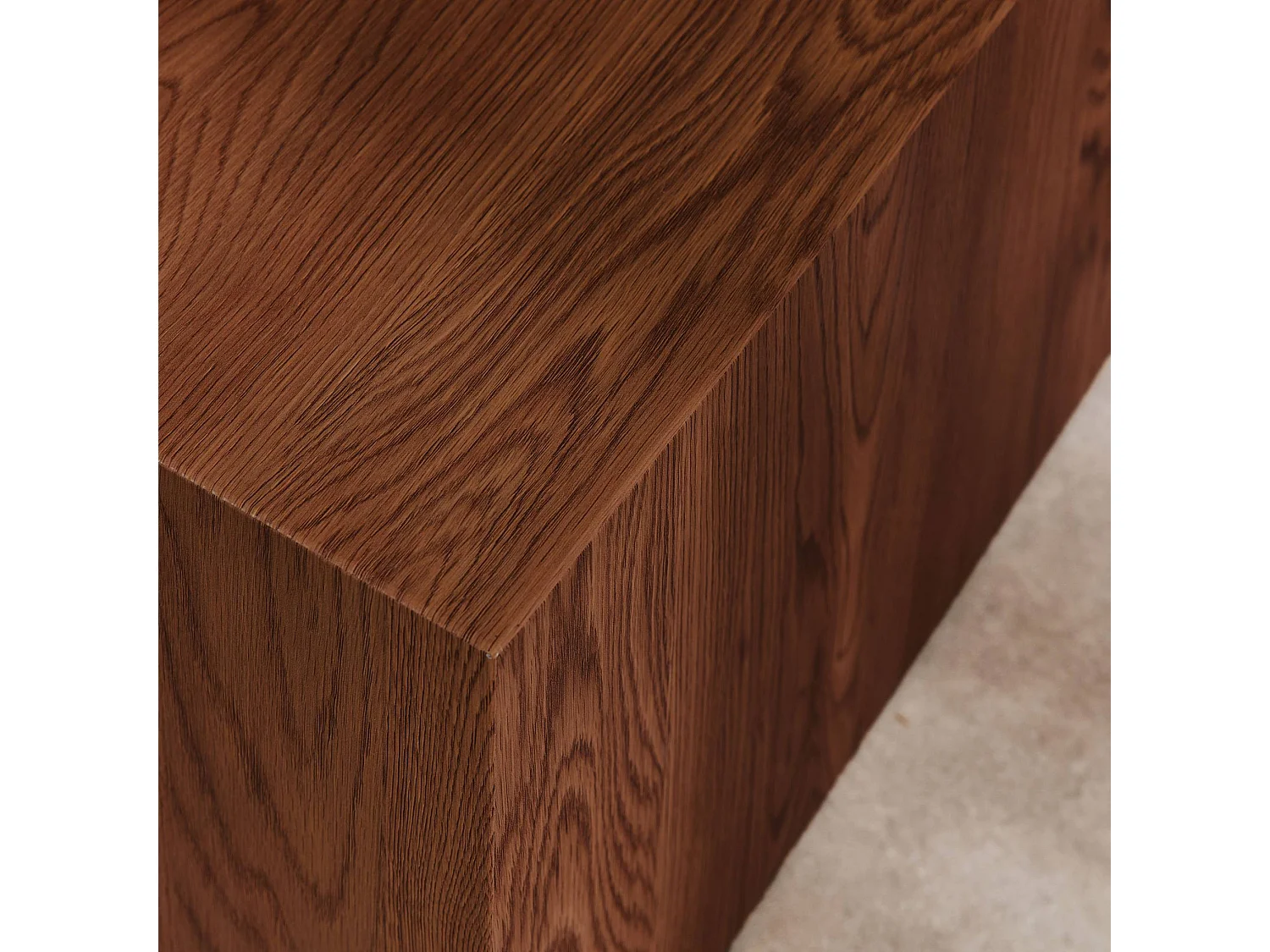 Mesas de centro cuadradas efecto fresno, set de 2 nogal