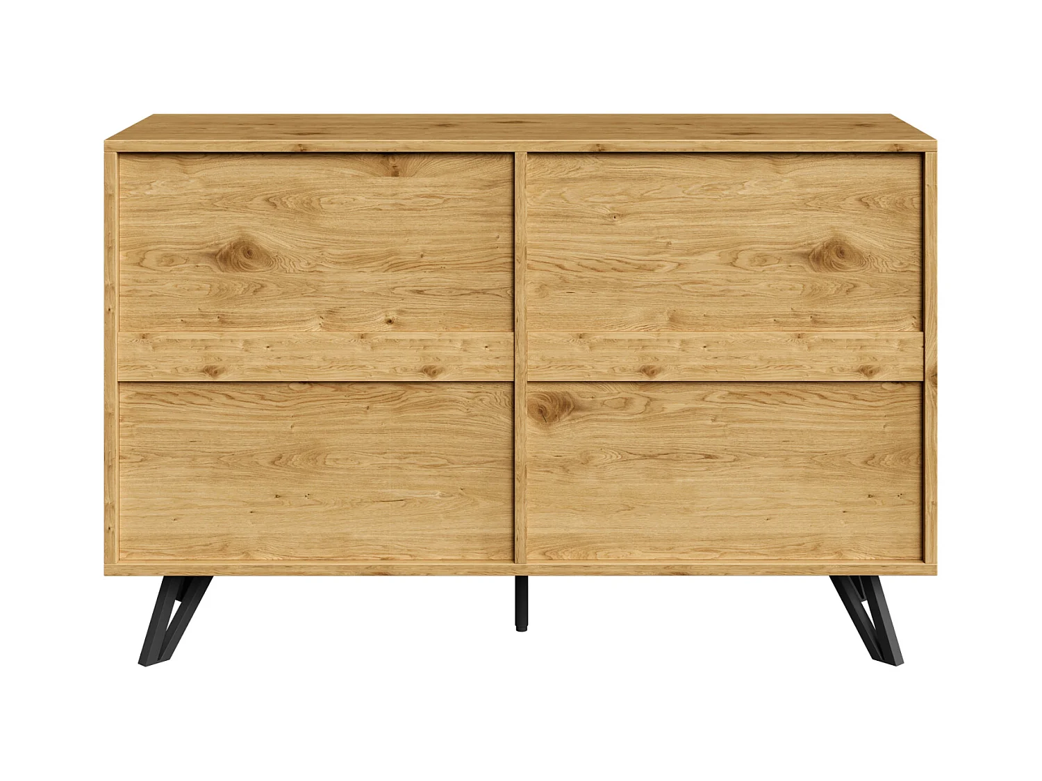 Aparador Moderno com 6 Gavetas - Pés Metálicos, para Sala de Estar e Sala de Jantar - 120x40x75,5 cm