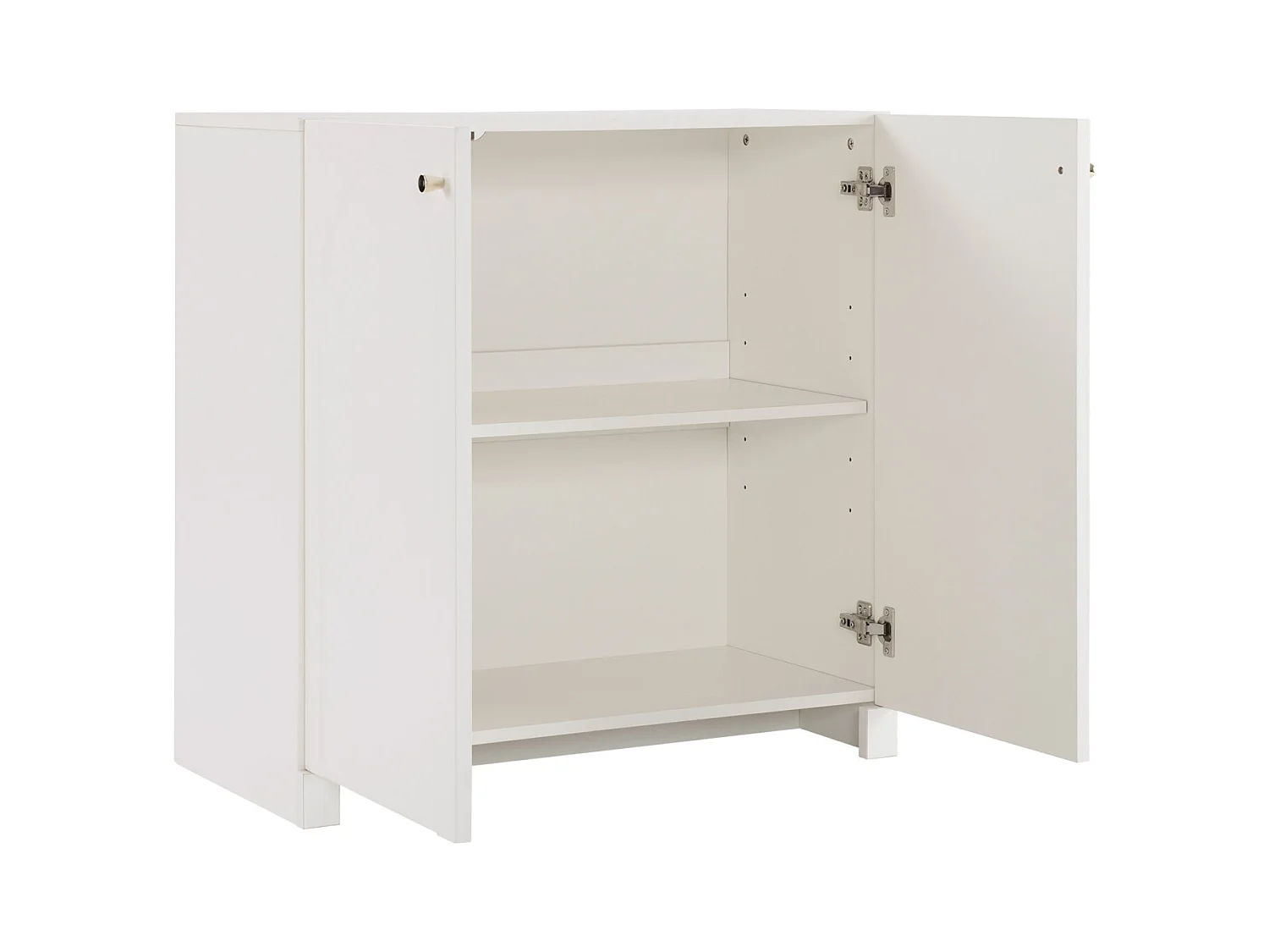 Buffet Meuble de Rangement 80 x 40 x 80 cm, Armoire Meuble Salon avec 2 Portes, Blanc Crème