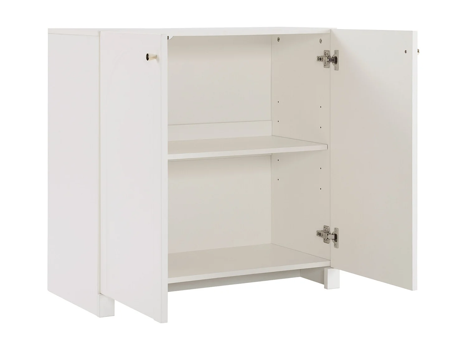 Buffet Meuble de Rangement 80 x 40 x 80 cm, Armoire Meuble Salon avec 2 Portes, Blanc Crème