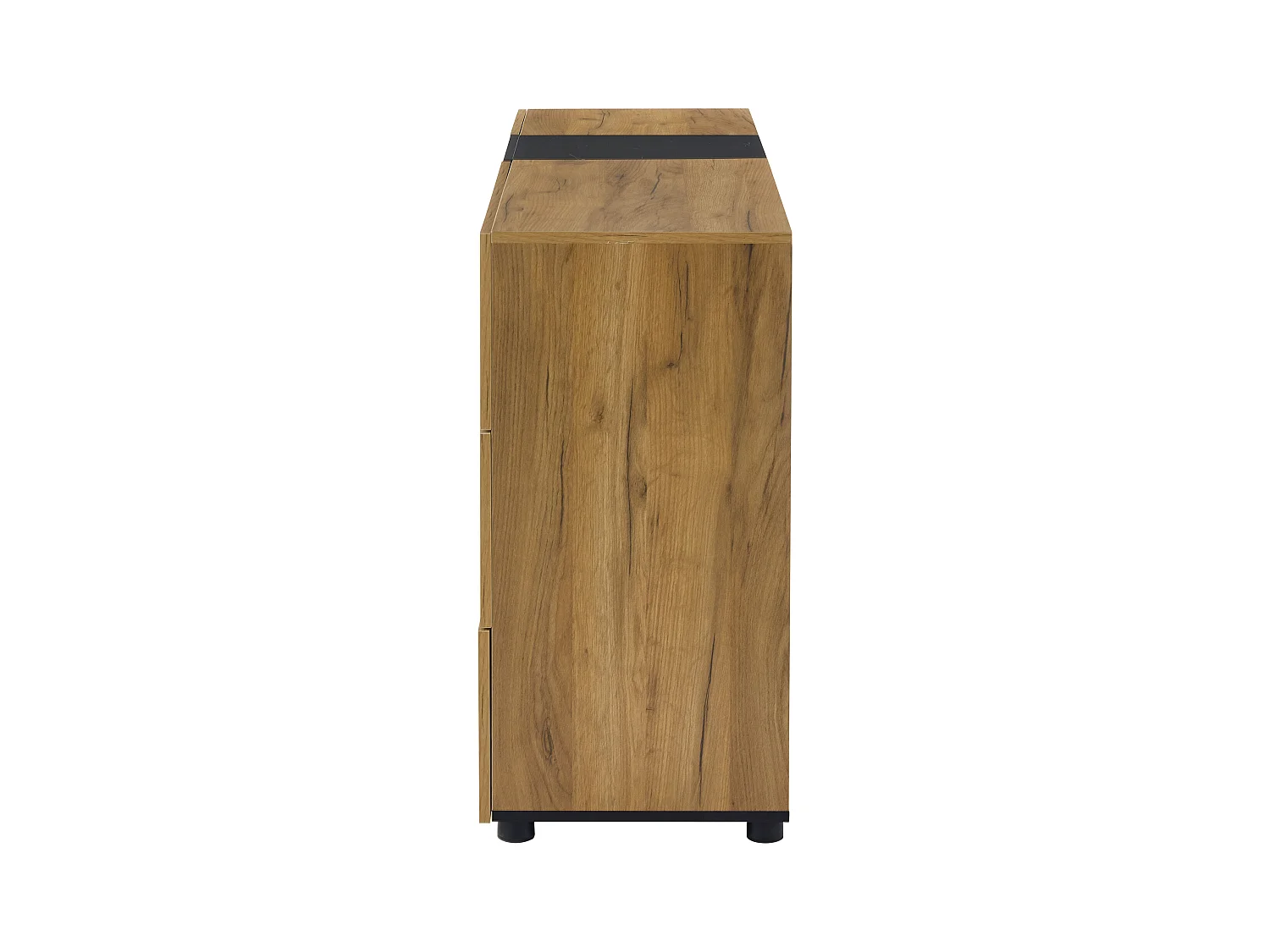 Buffet à crédence avec 3 tiroirs, Table avec Verre, 140x40x80cm,  Armoire pour Entrée, Cuisine, bois