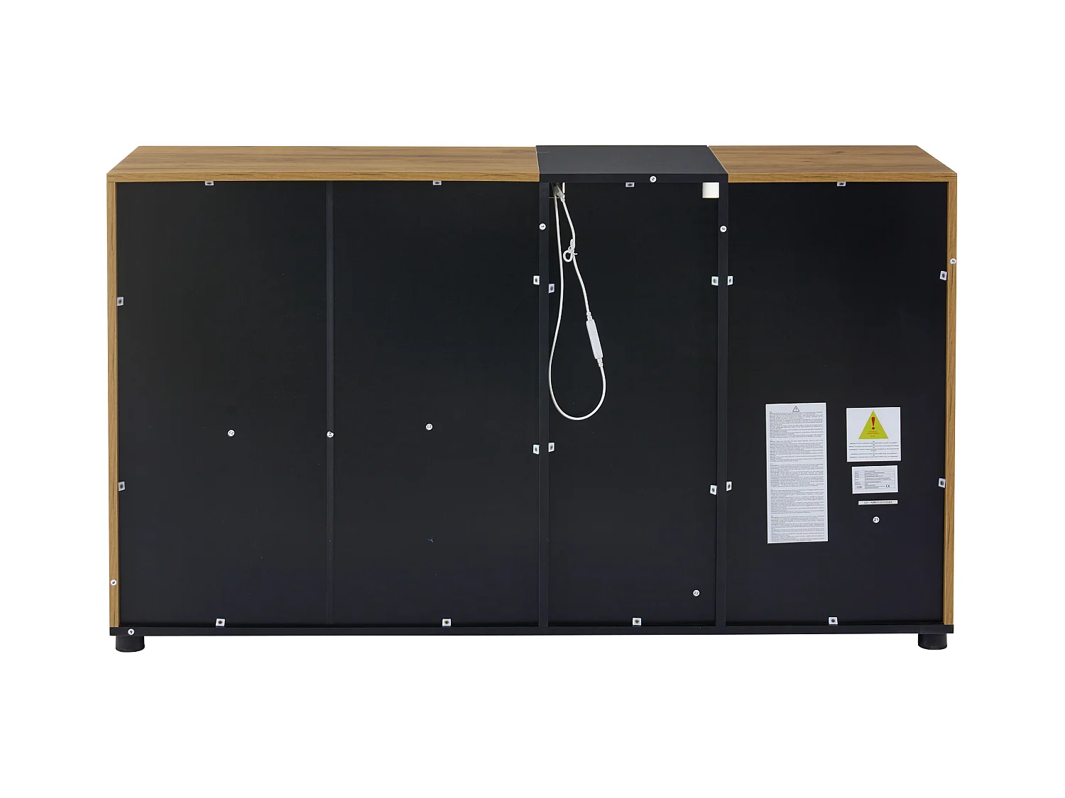 Buffet à crédence avec 3 tiroirs, Table avec Verre, 140x40x80cm,  Armoire pour Entrée, Cuisine, bois