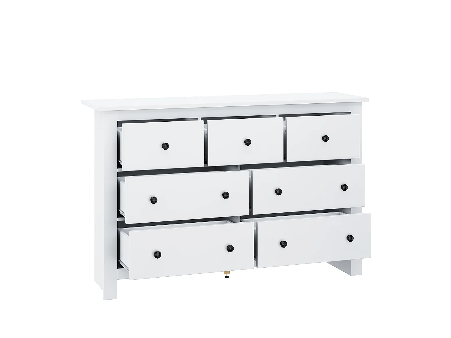 Aparador moderno de grande capacidade para sala de jantar com 7 gavetas, 152 x 40 x 88 cm, branco