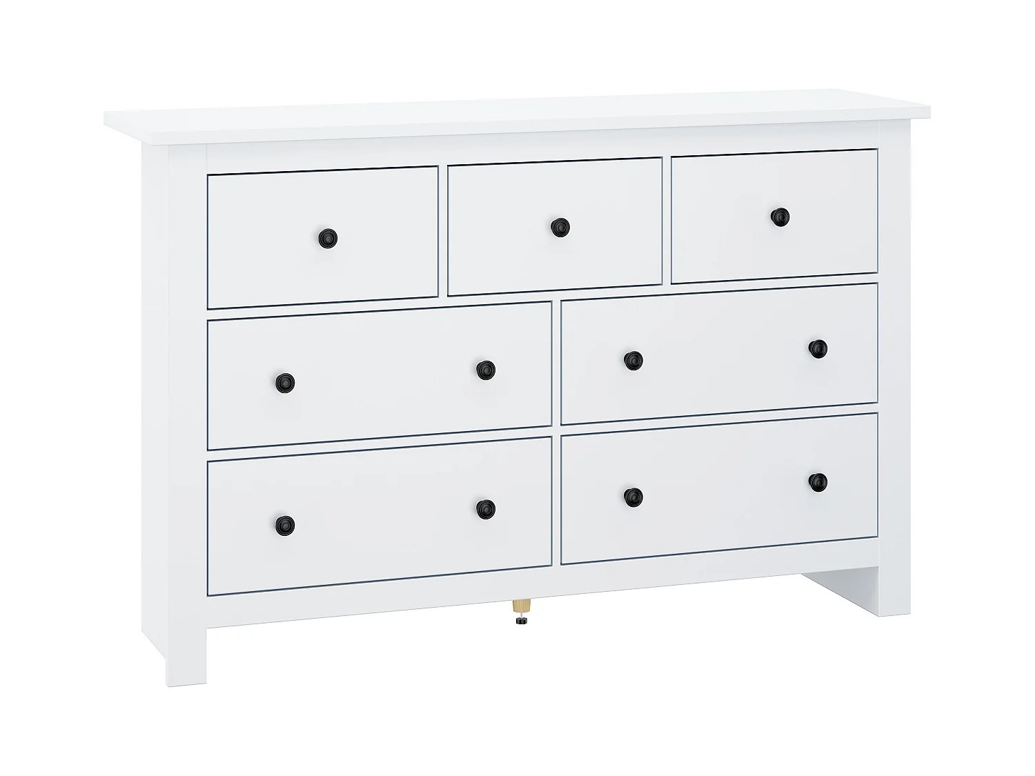 Aparador moderno de grande capacidade para sala de jantar com 7 gavetas, 152 x 40 x 88 cm, branco