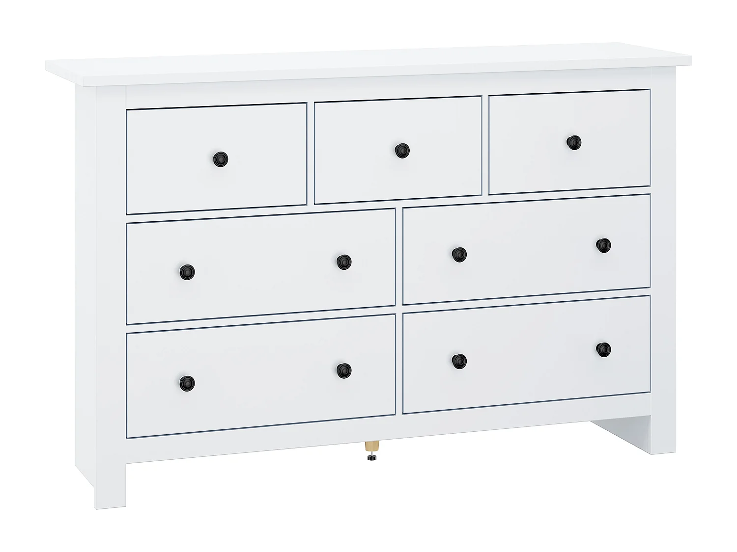 Aparador moderno de grande capacidade para sala de jantar com 7 gavetas, 152 x 40 x 88 cm, branco