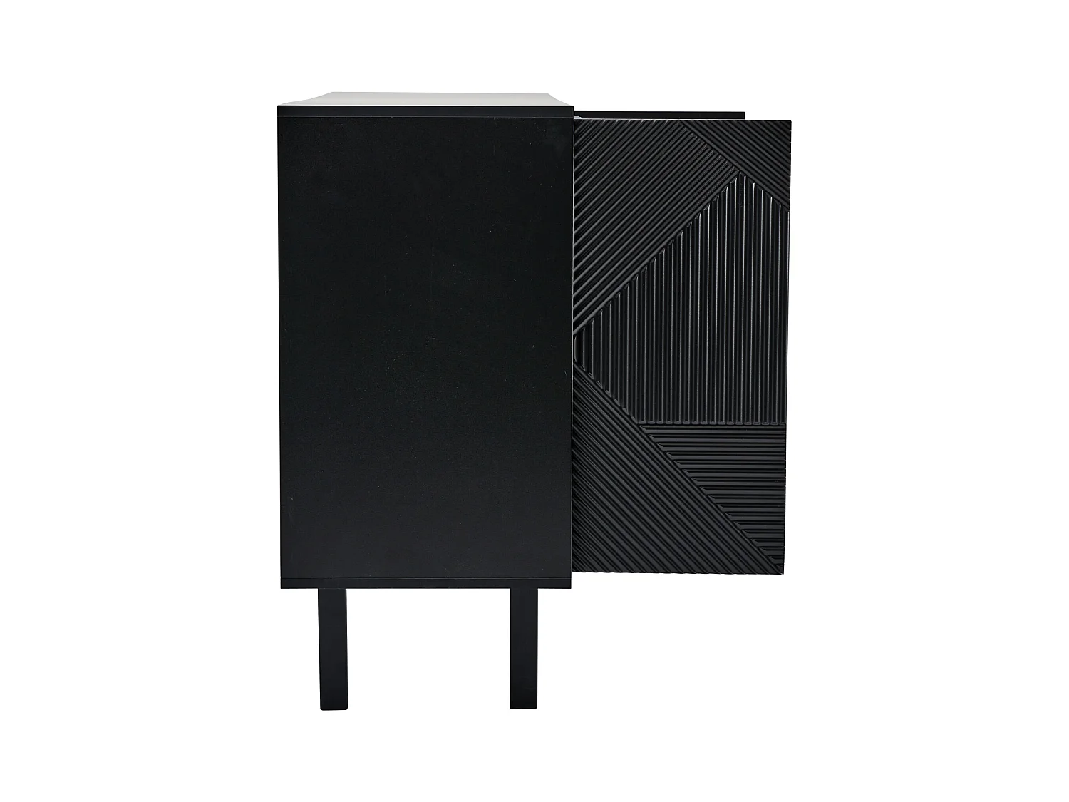 Aparador de sala de estar de 125 cm, móvel de armazenamento com 2 portas e 1 gaveta, cômoda, preto