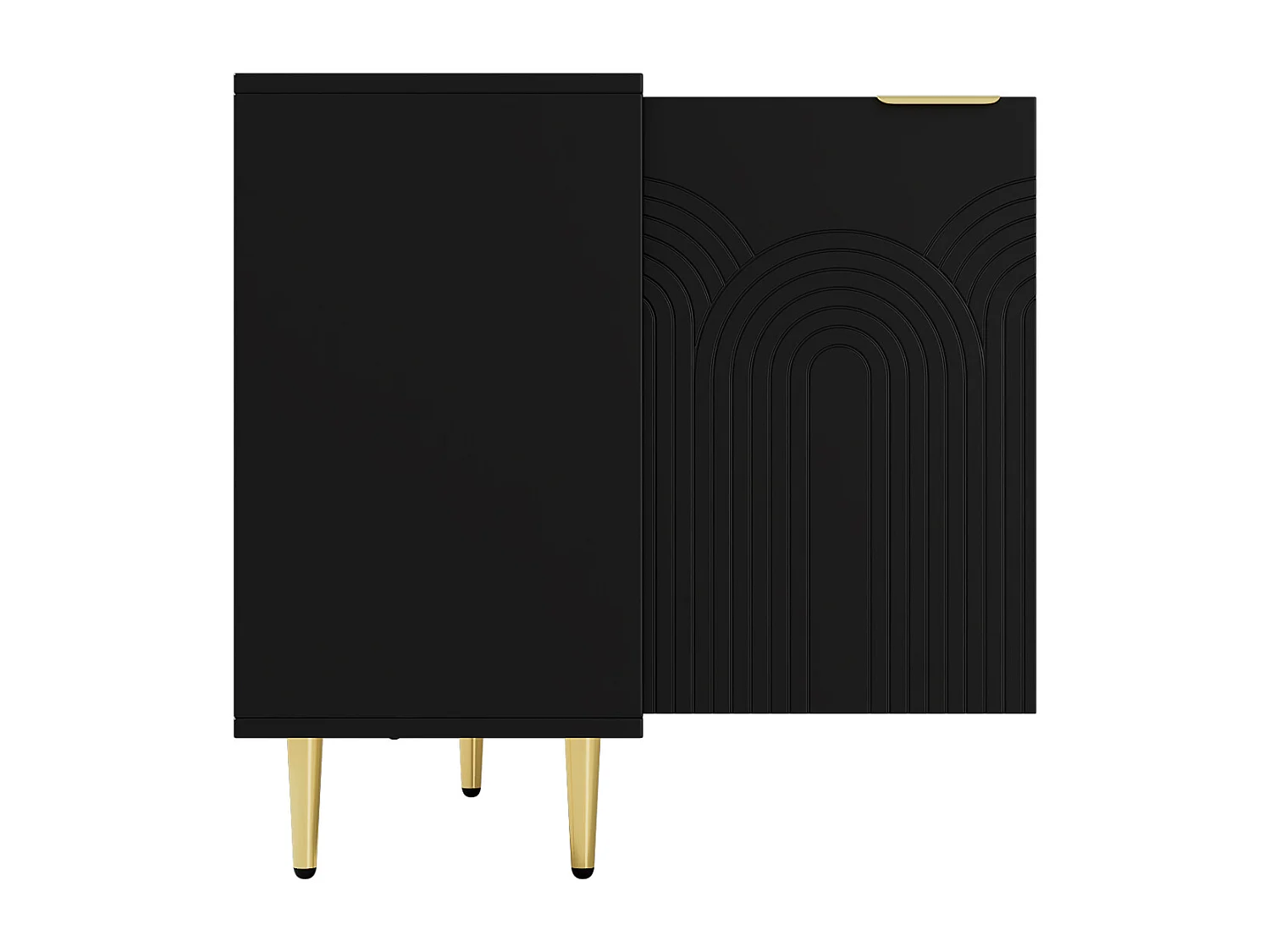 Buffet Rangement Meuble 160×80×40 cm avec 4 Portes - Buffet en Bois pour Cuisine et Salon, Noir