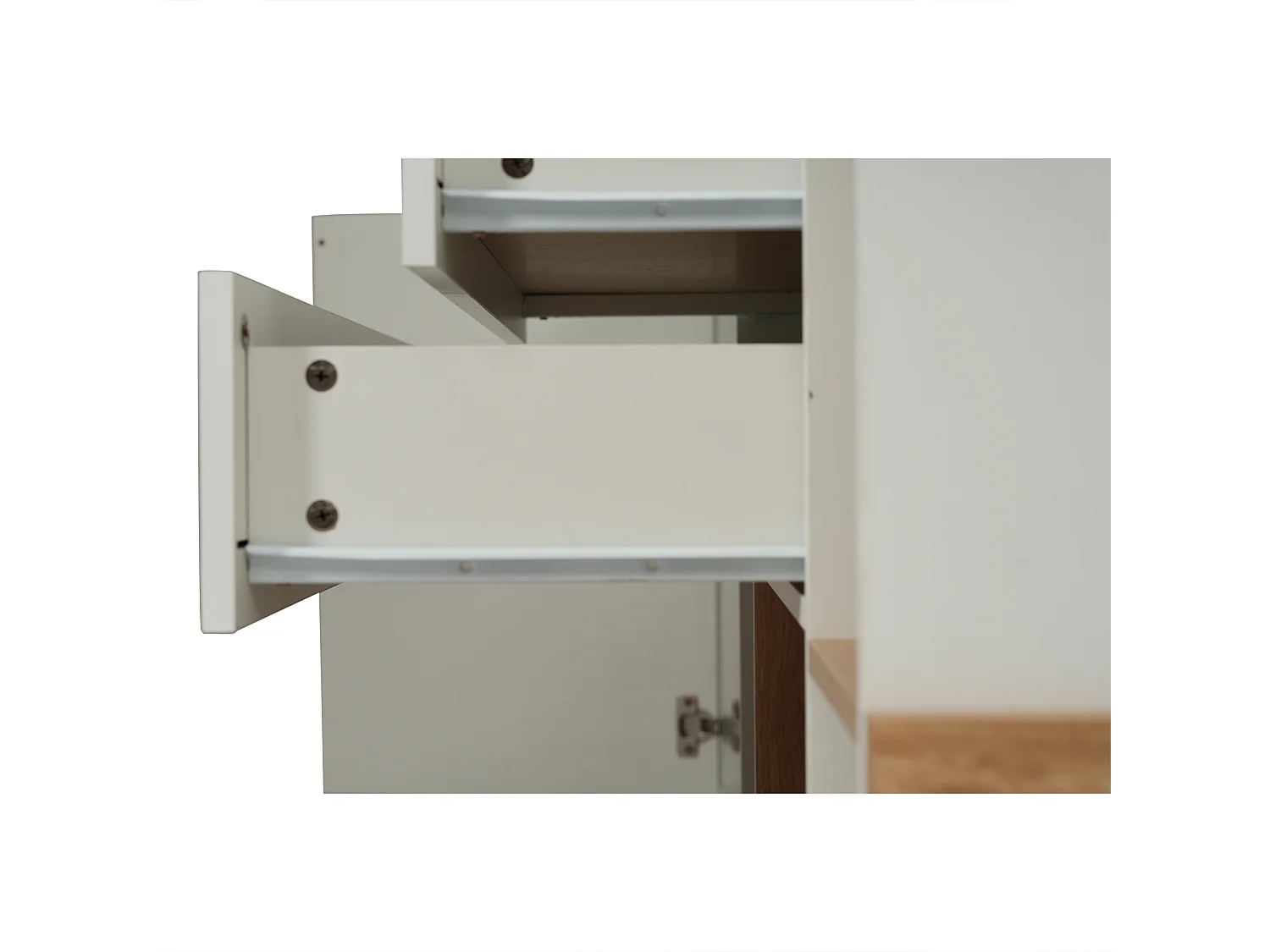 Aparador de comedor moderno con puertas sin tiradores - Blanco - Almacenamiento multifuncional