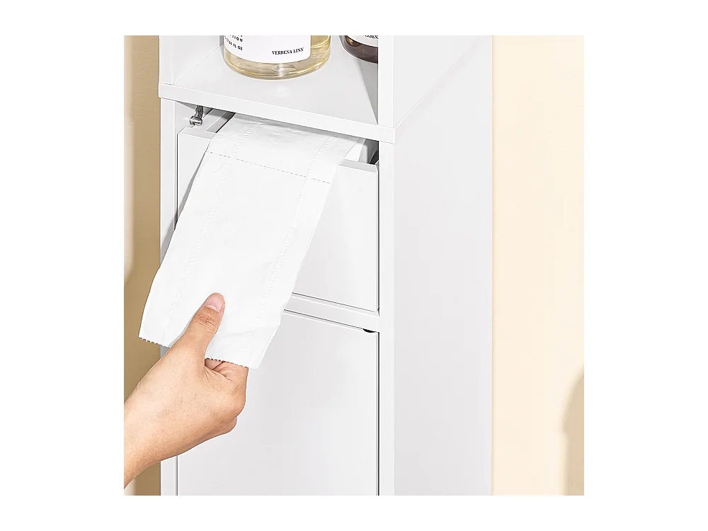 SoBuy Colonne de Rangement pour Salle de Bain avec Portes et Tiroirs